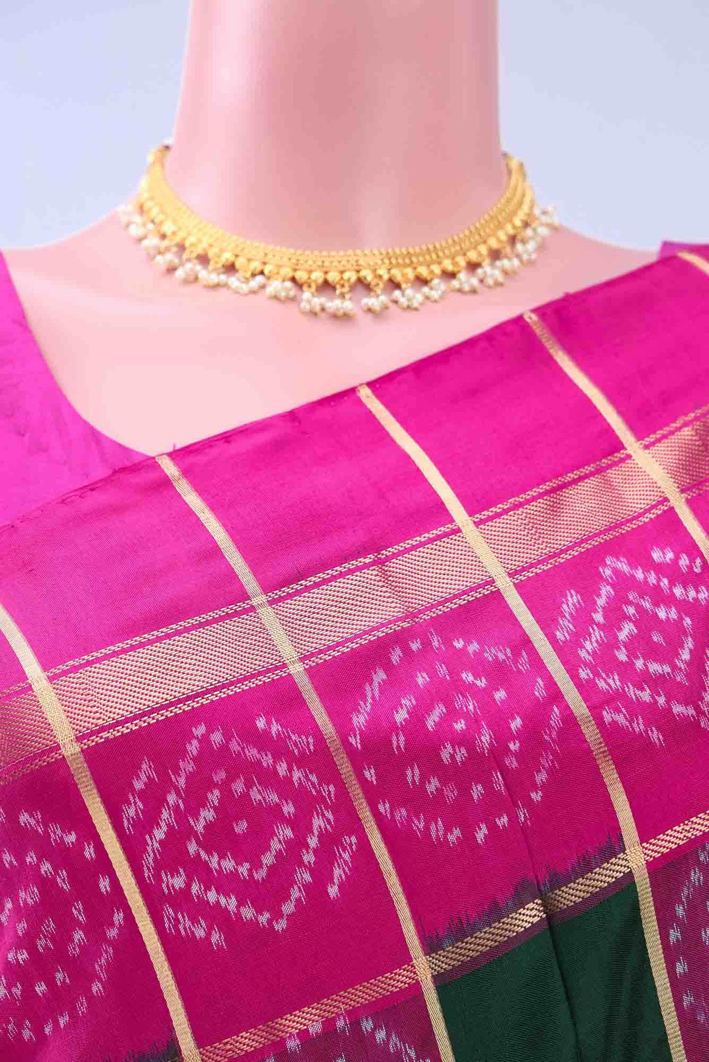 White Pochampally Silk Saree