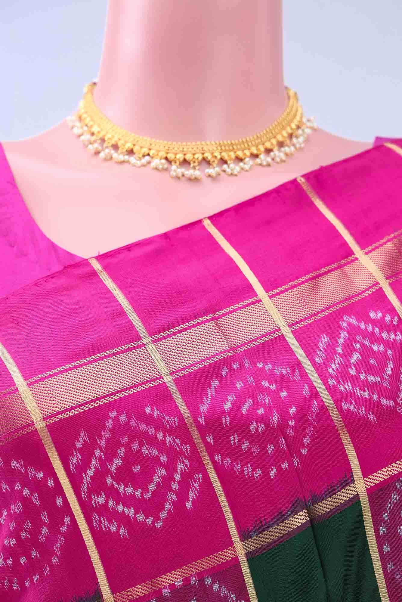 White Pochampally Silk Saree