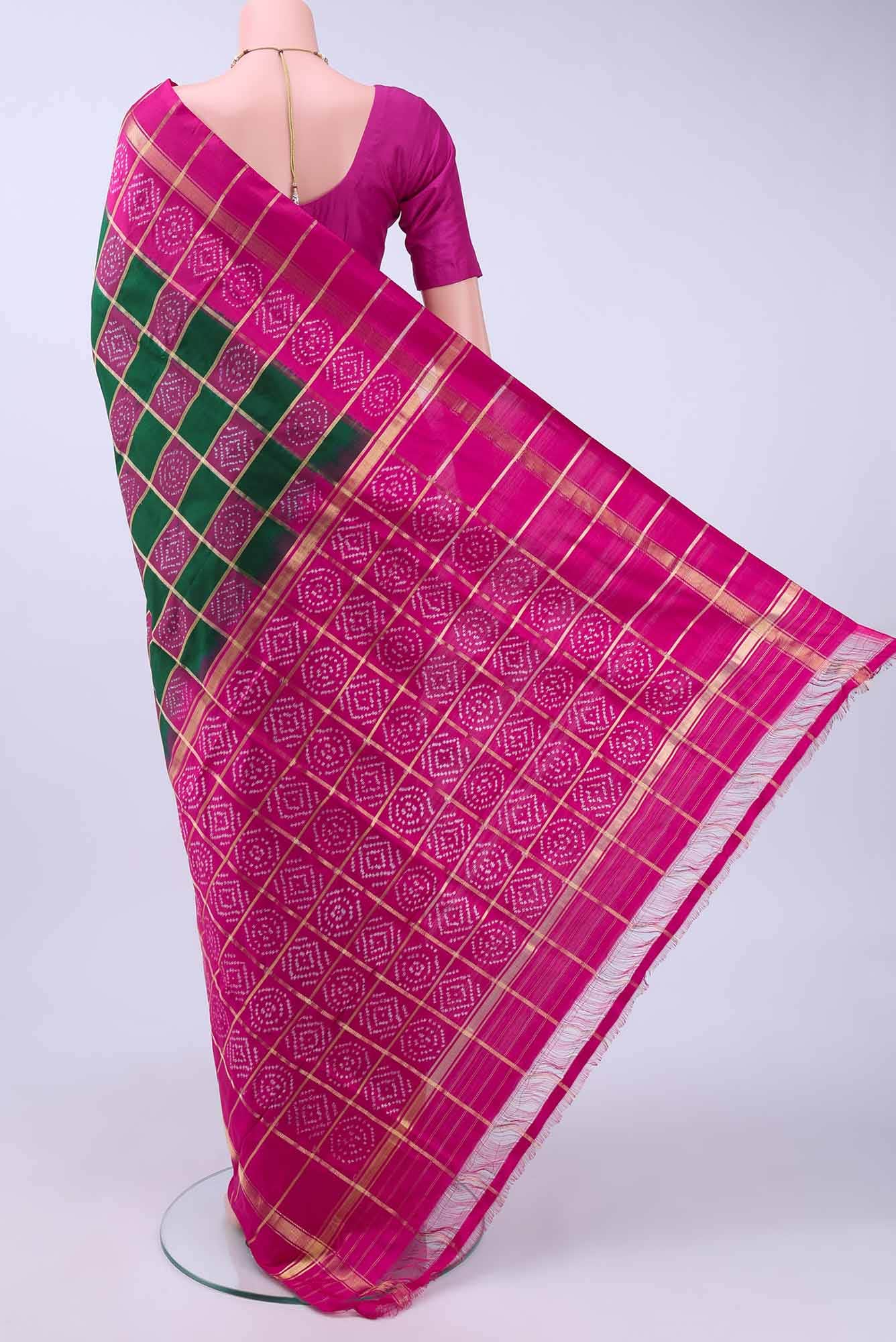 White Pochampally Silk Saree