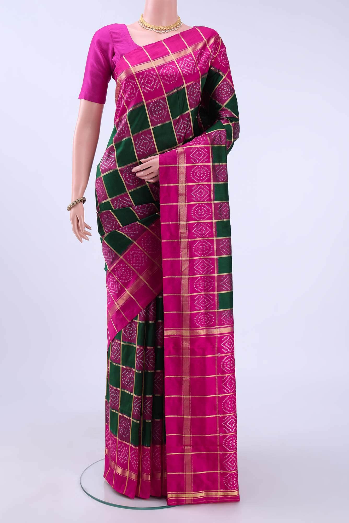 White Pochampally Silk Saree