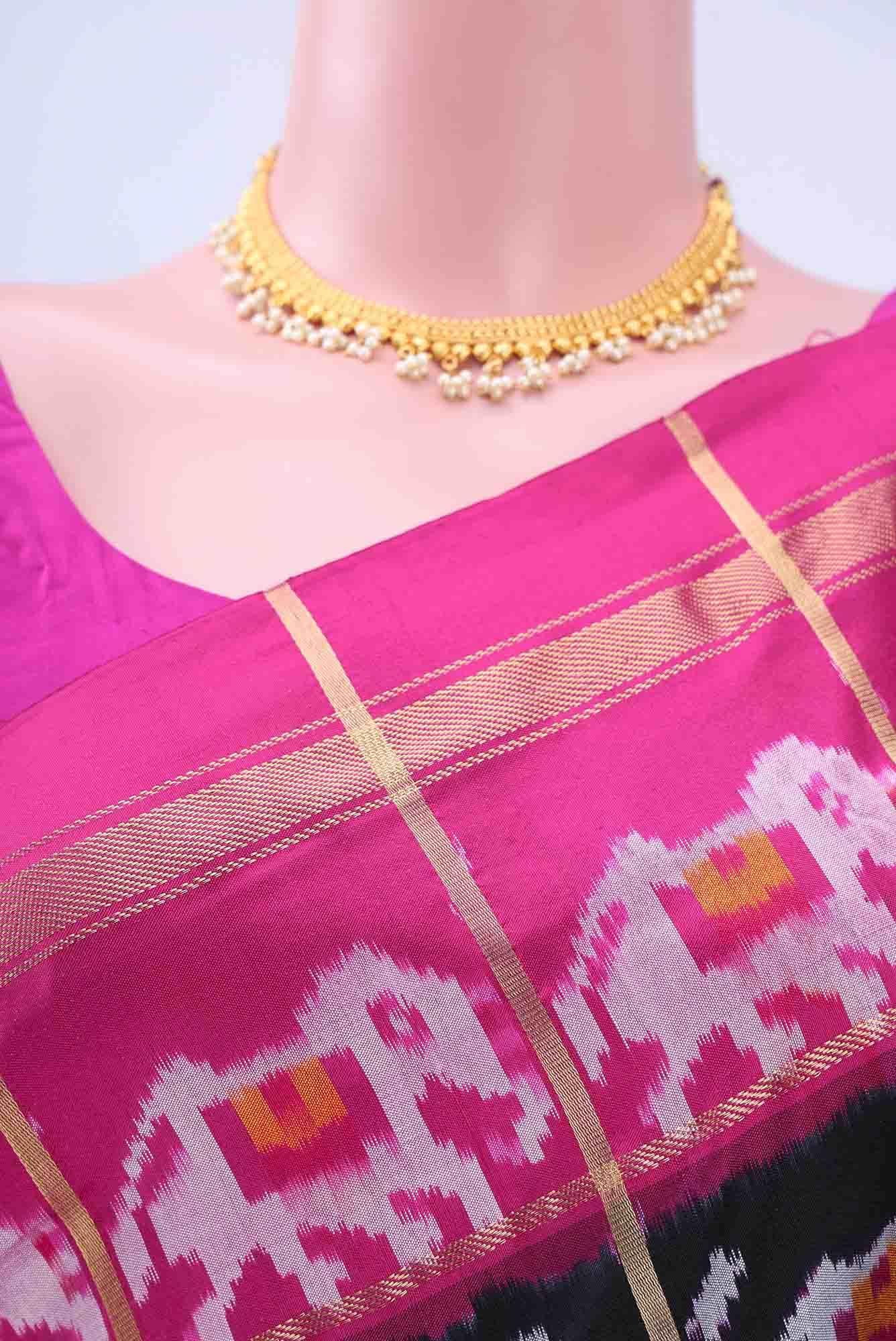 Black Pochampally Silk Saree