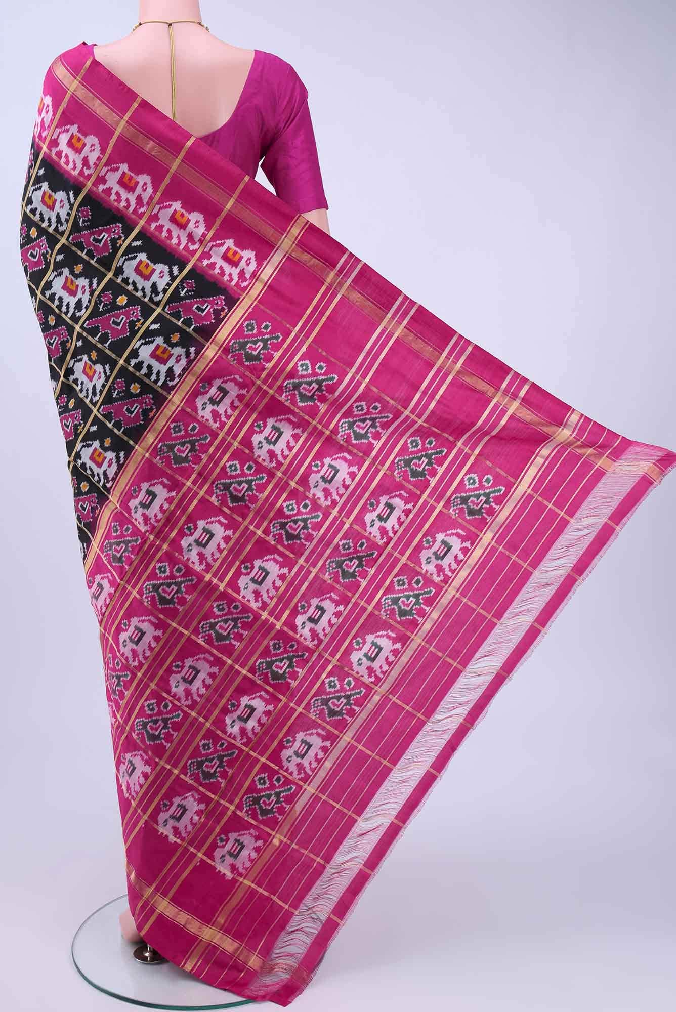 Black Pochampally Silk Saree