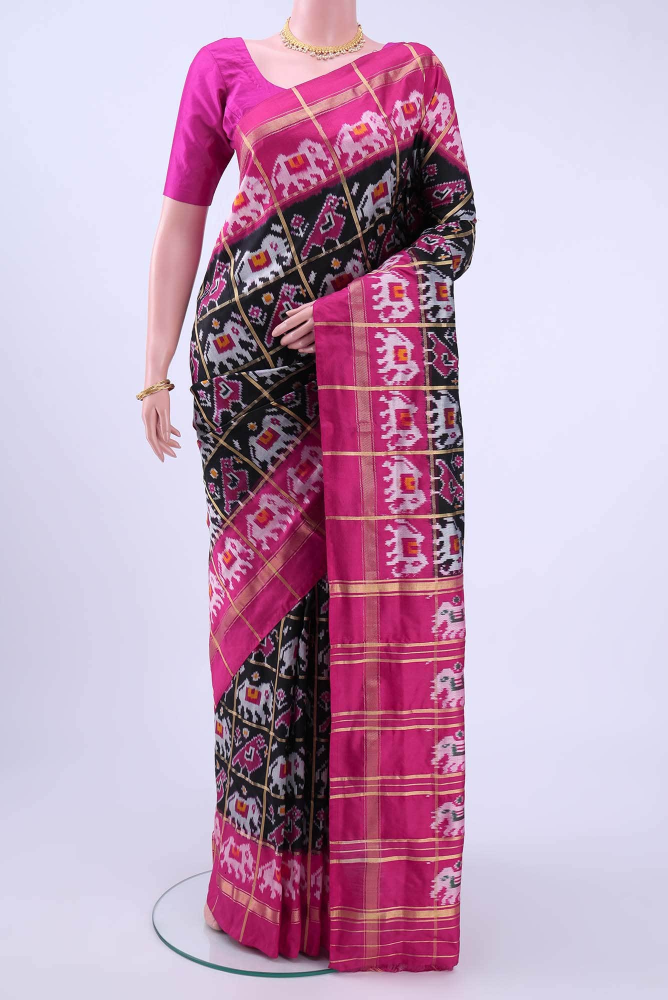 Black Pochampally Silk Saree