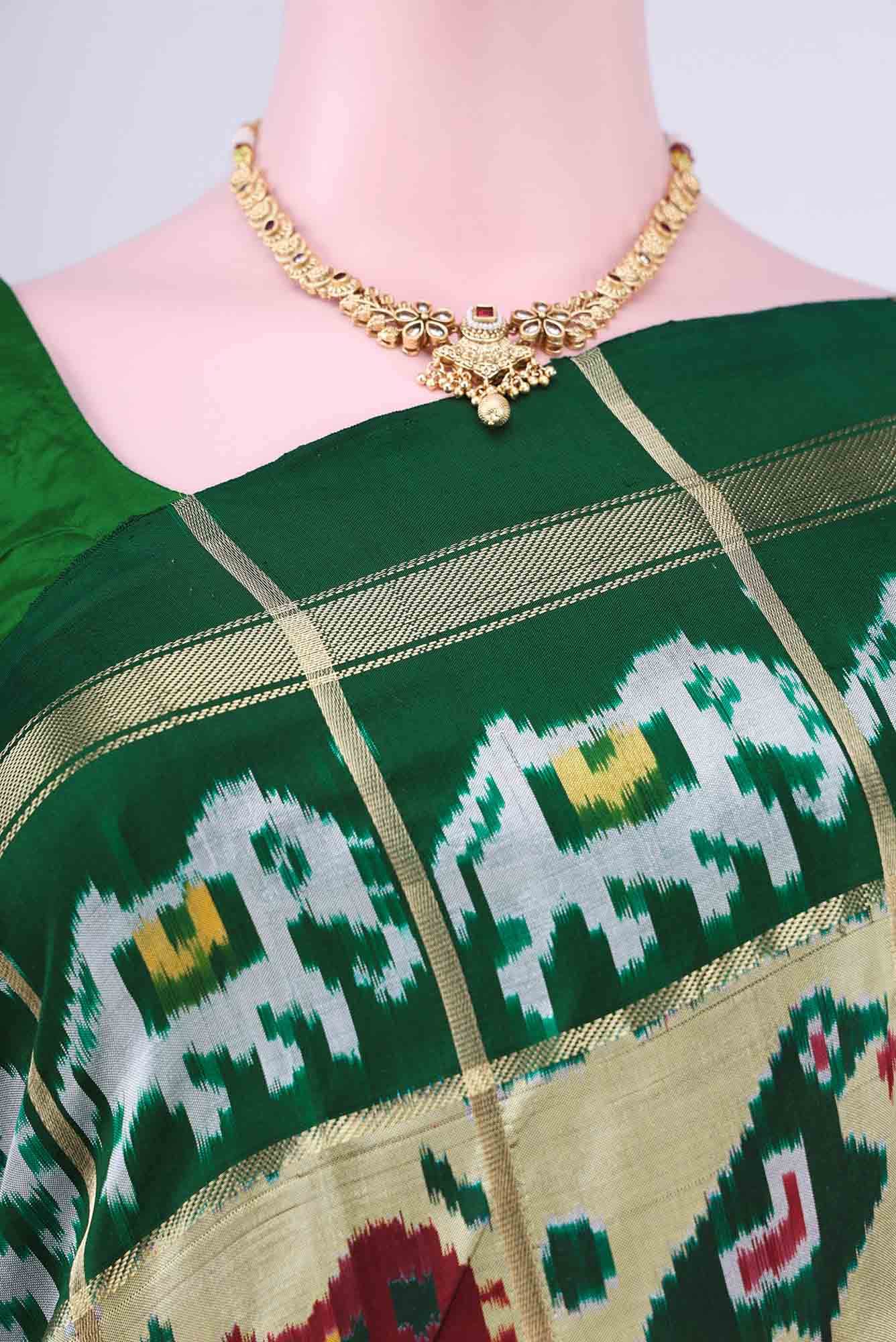 Beige Pochampally Silk Saree