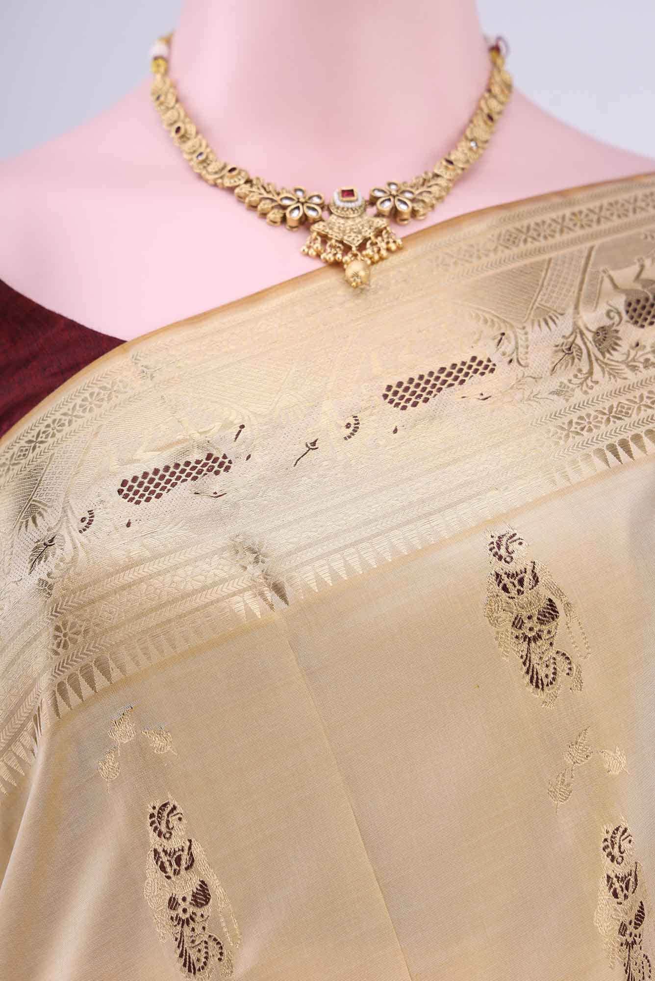 Blue with Green Dual Tone Baluchari Silk Saree