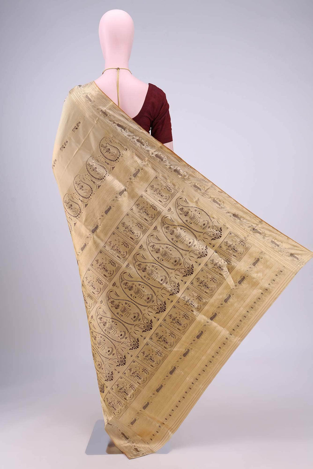 Blue with Green Dual Tone Baluchari Silk Saree