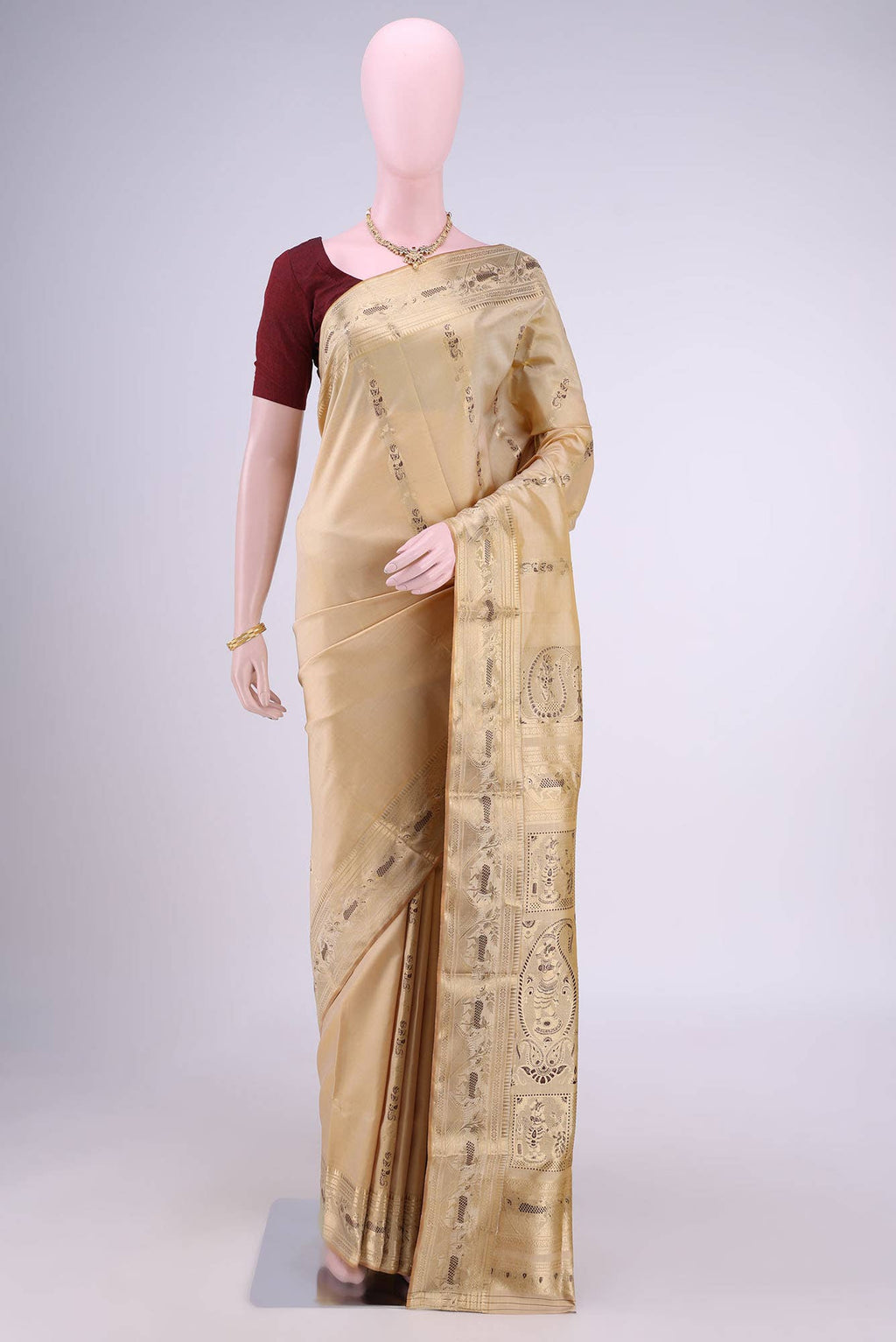 Blue with Green Dual Tone Baluchari Silk Saree