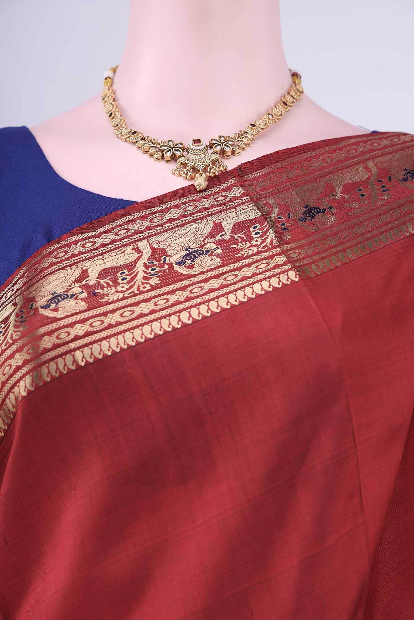 Blue with Green Dual Tone Baluchari Silk Saree