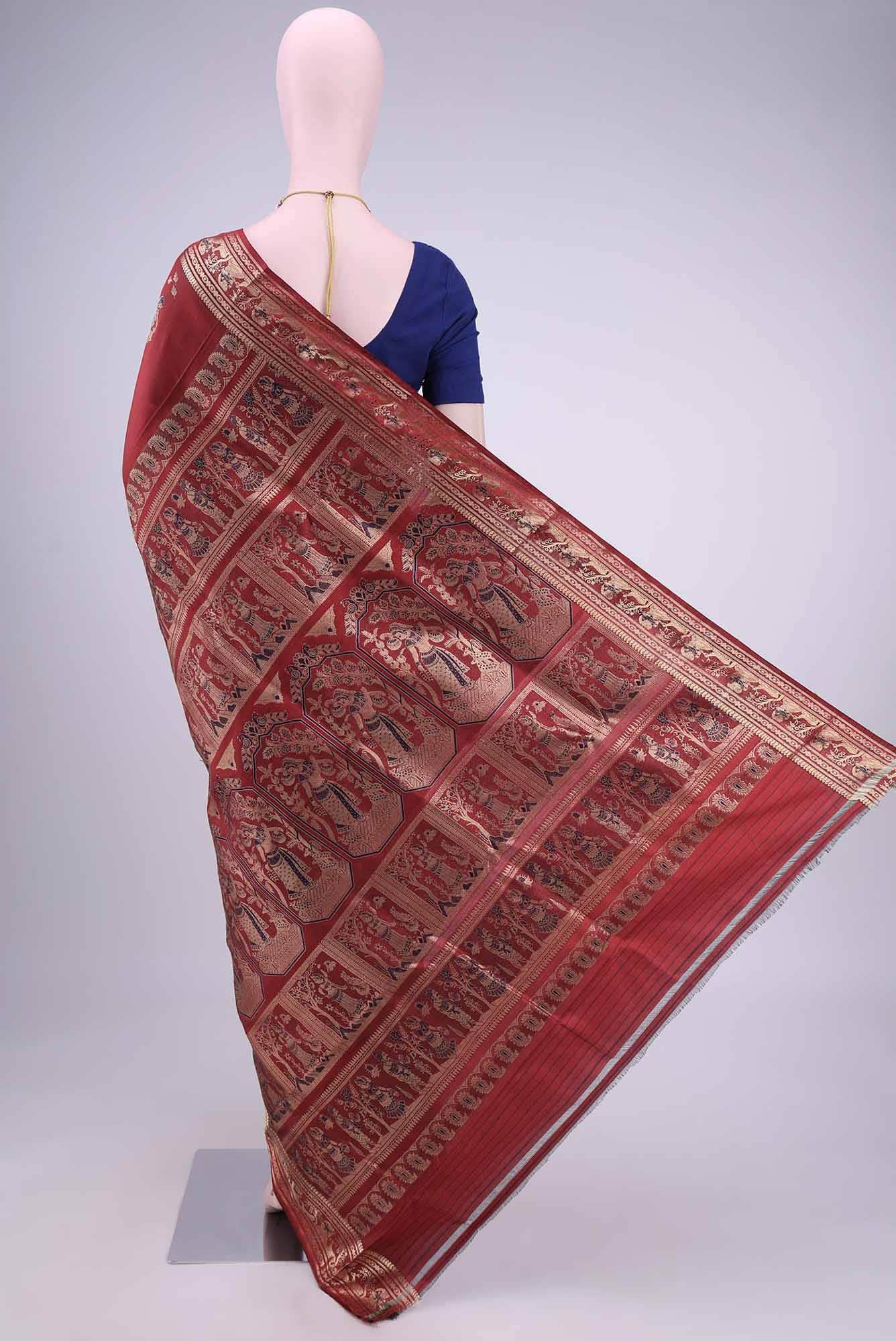 Blue with Green Dual Tone Baluchari Silk Saree