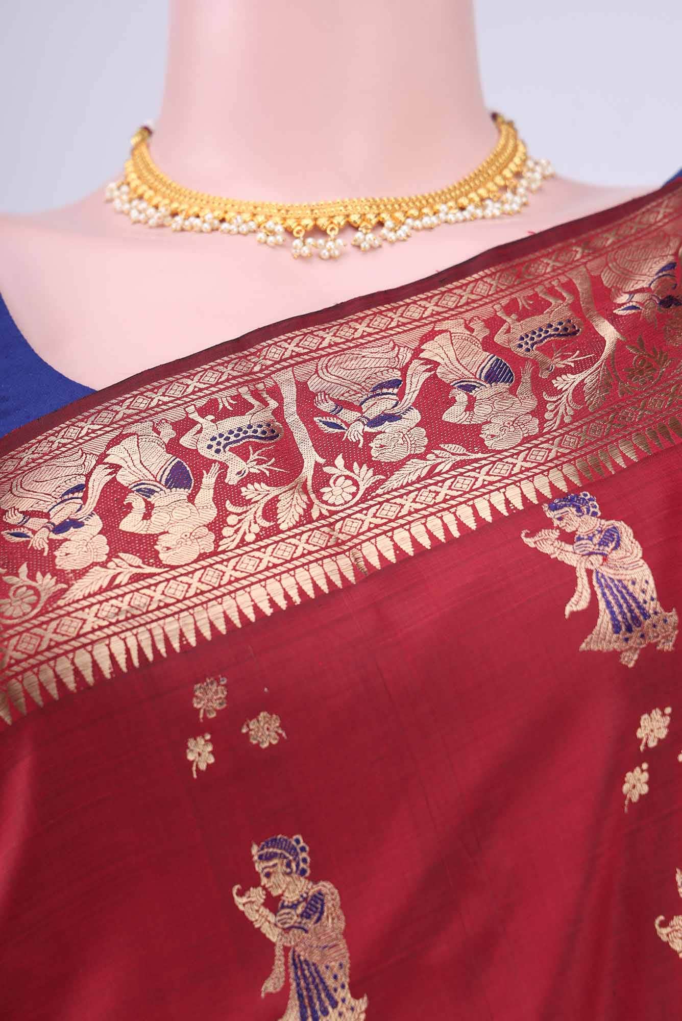 Blue with Green Dual Tone Baluchari Silk Saree