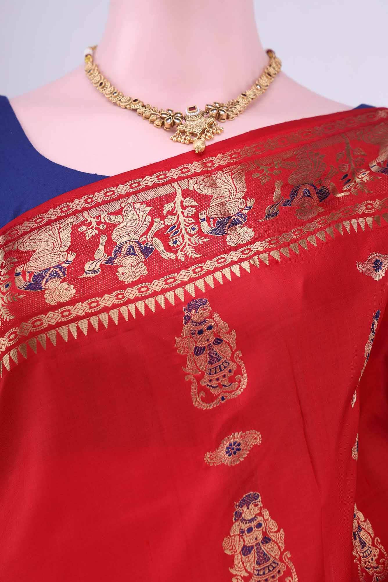 Blue with Green Dual Tone Baluchari Silk Saree