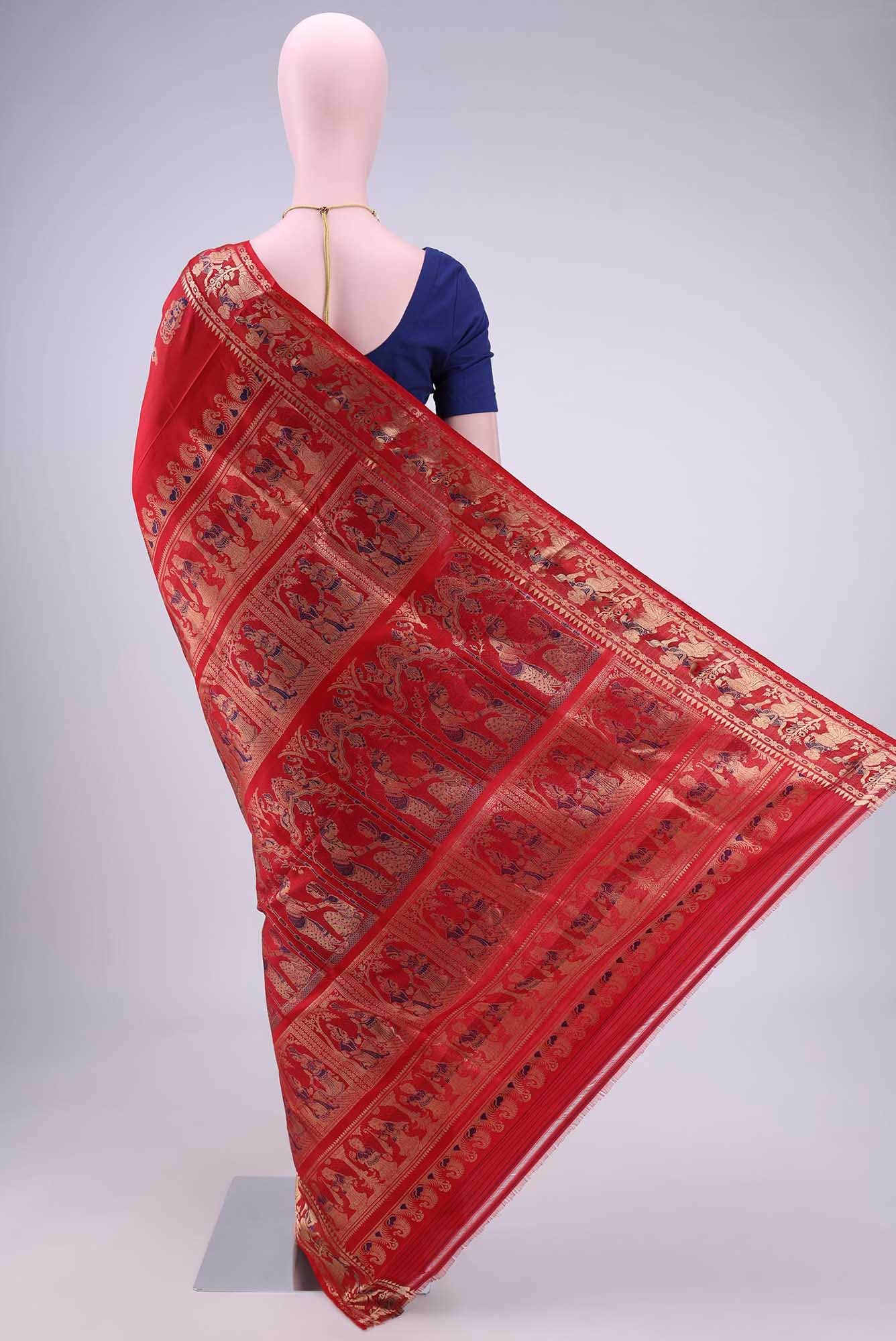 Blue with Green Dual Tone Baluchari Silk Saree