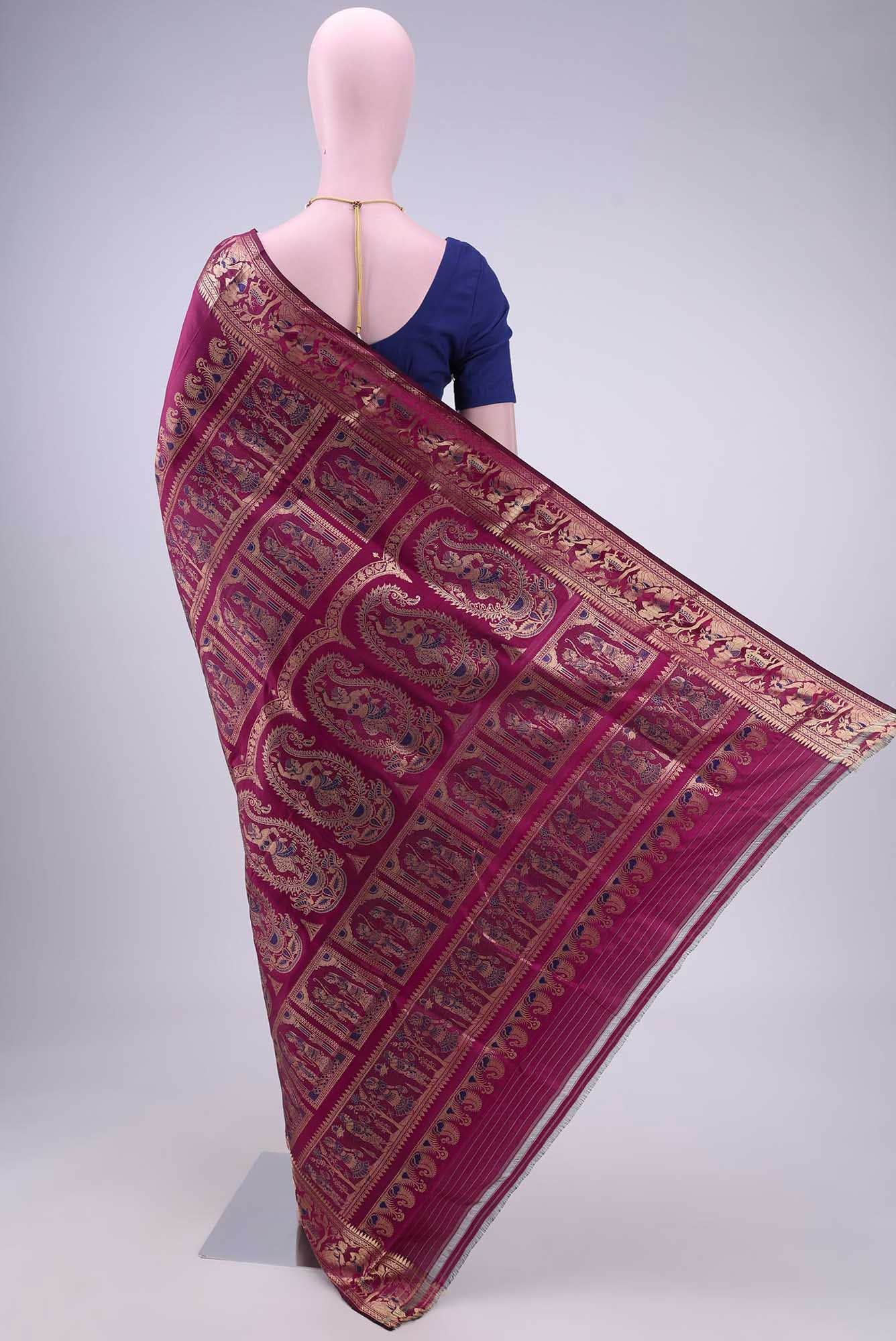 Blue with Green Dual Tone Baluchari Silk Saree