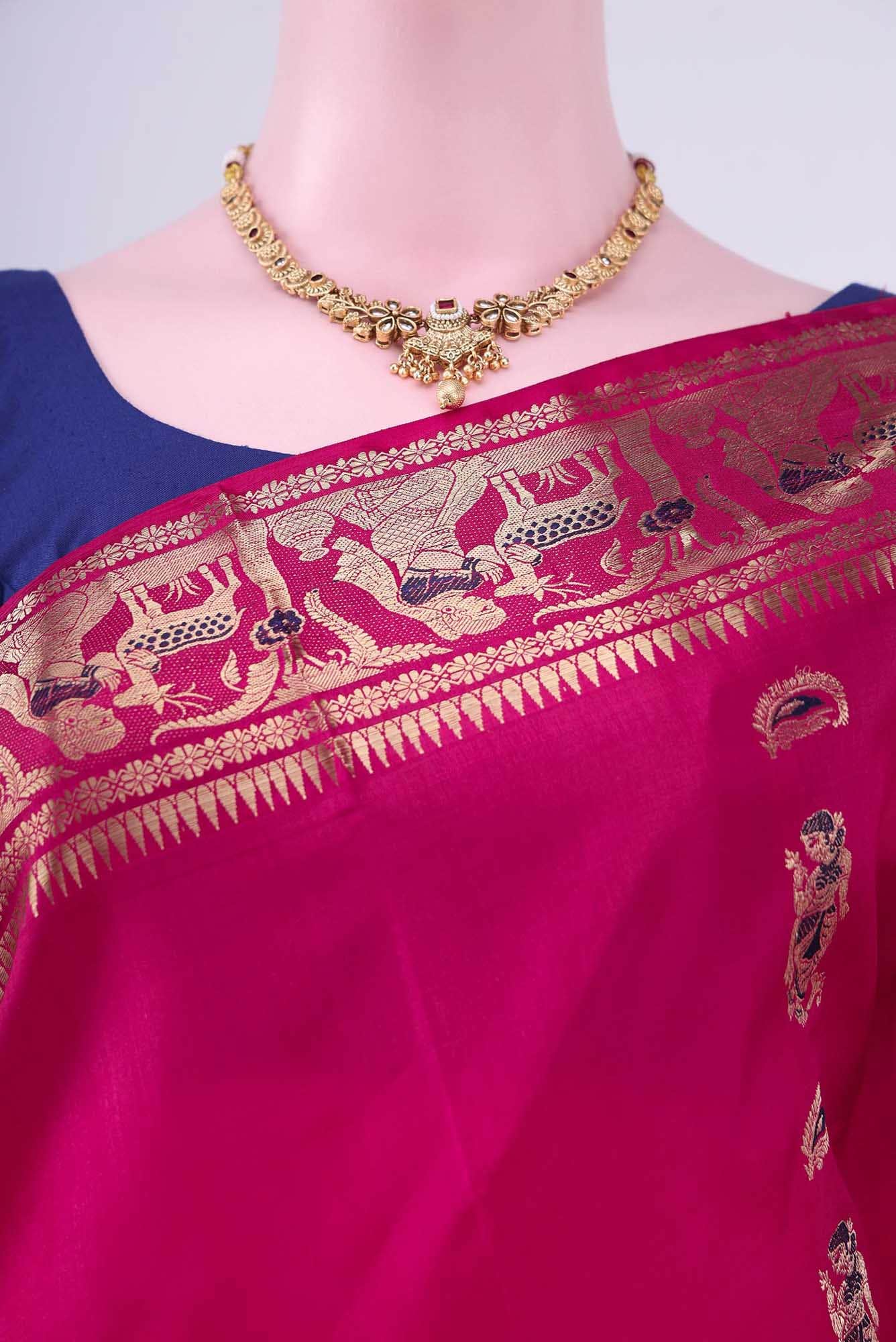 Blue with Green Dual Tone Baluchari Silk Saree