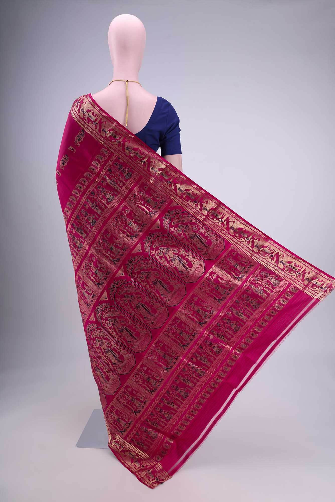 Blue with Green Dual Tone Baluchari Silk Saree