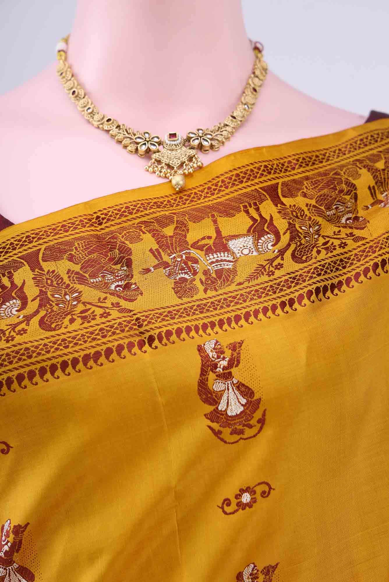 Blue with Green Dual Tone Baluchari Silk Saree