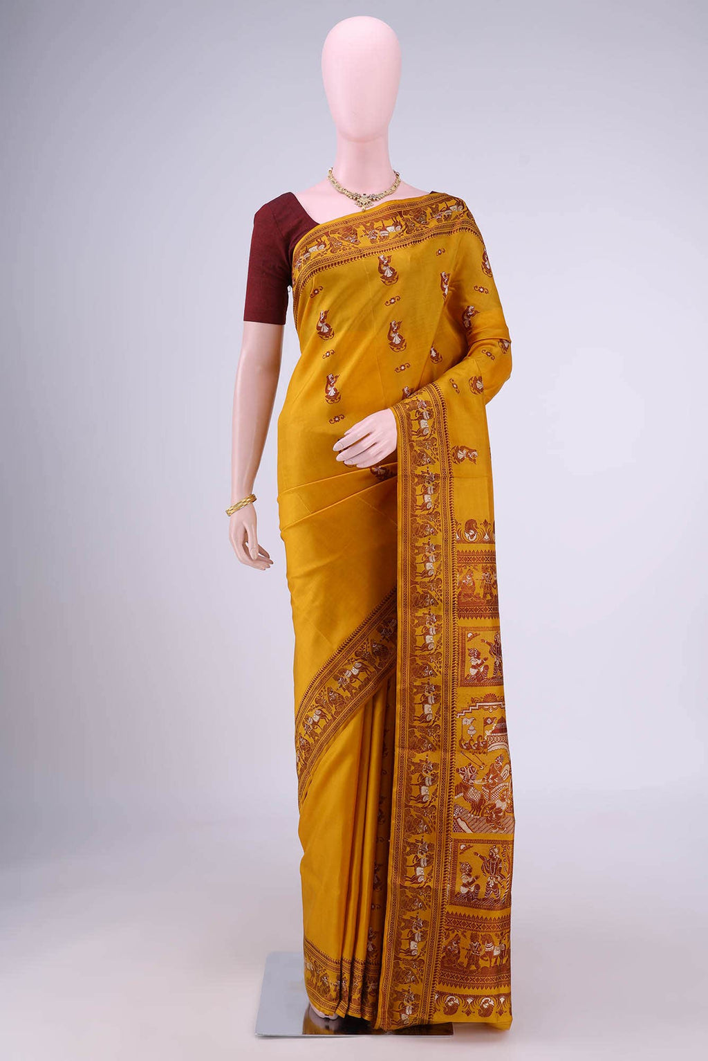 Blue with Green Dual Tone Baluchari Silk Saree