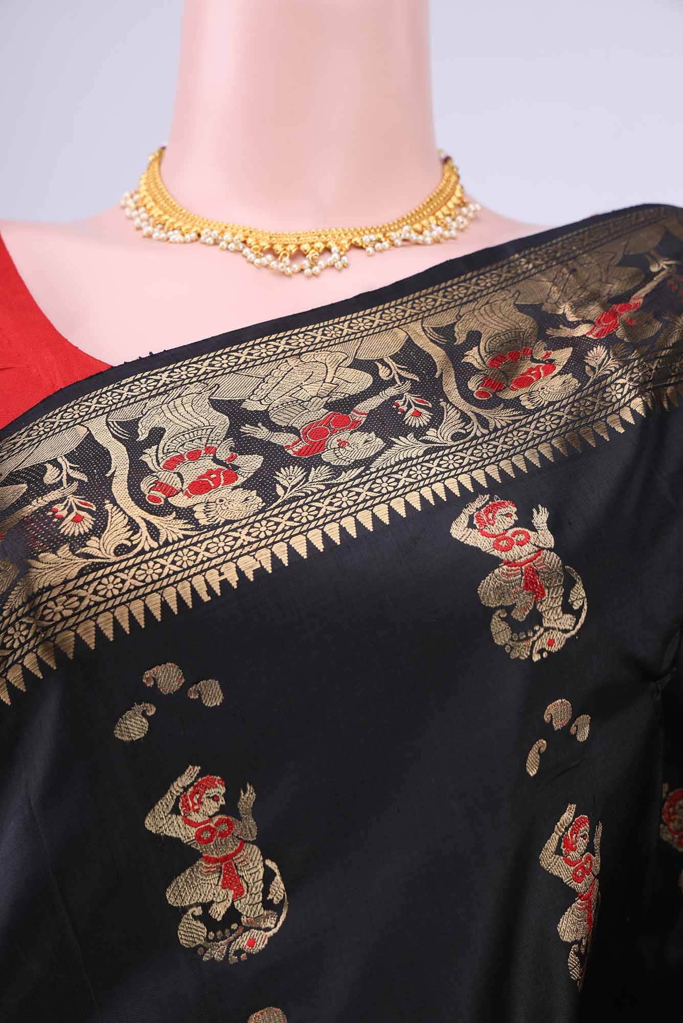 Blue with Green Dual Tone Baluchari Silk Saree