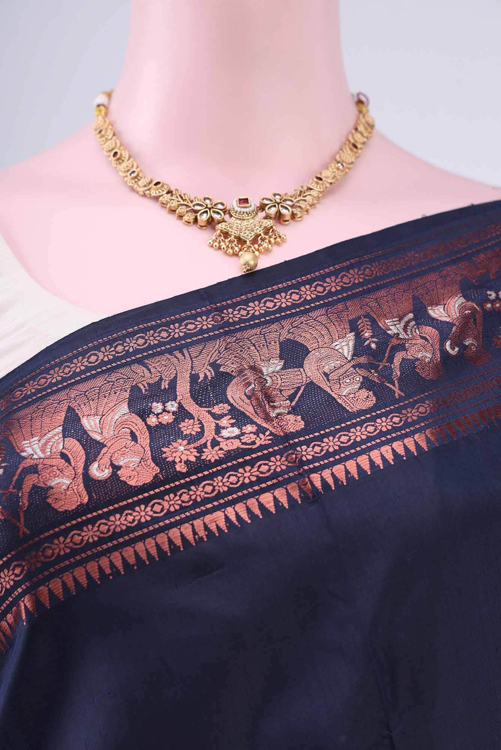 Blue with Green Dual Tone Baluchari Silk Saree