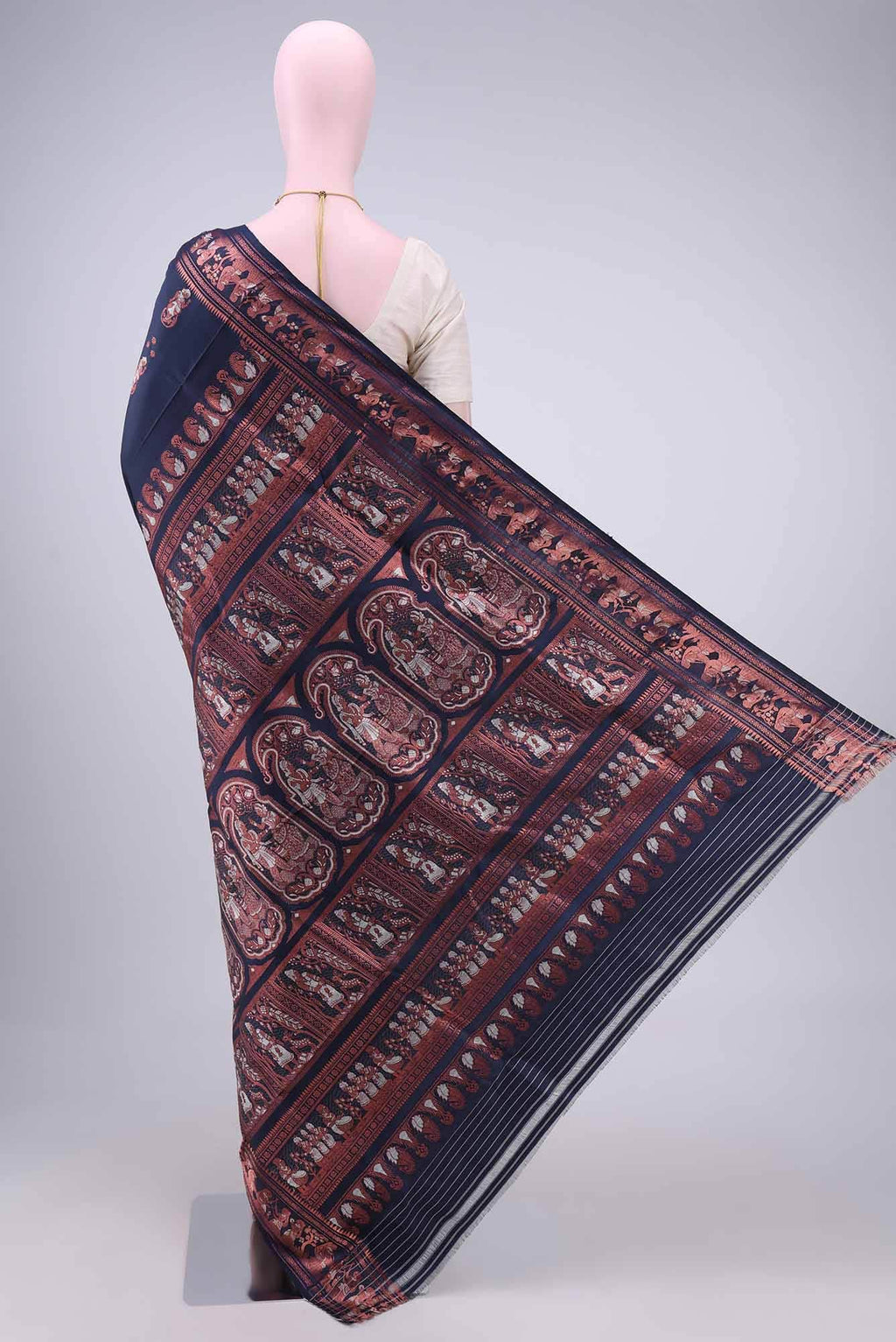 Blue with Green Dual Tone Baluchari Silk Saree