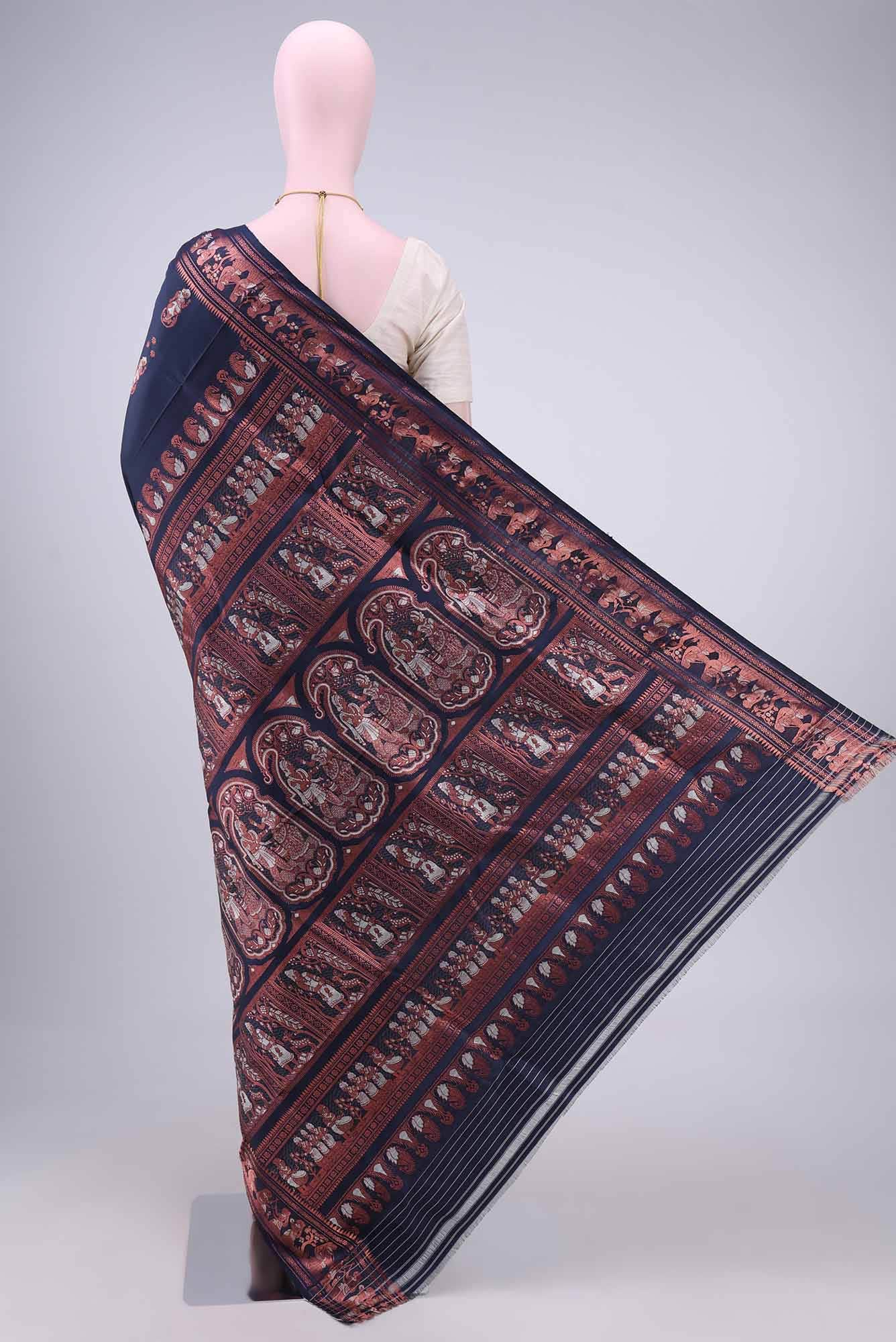 Blue with Green Dual Tone Baluchari Silk Saree