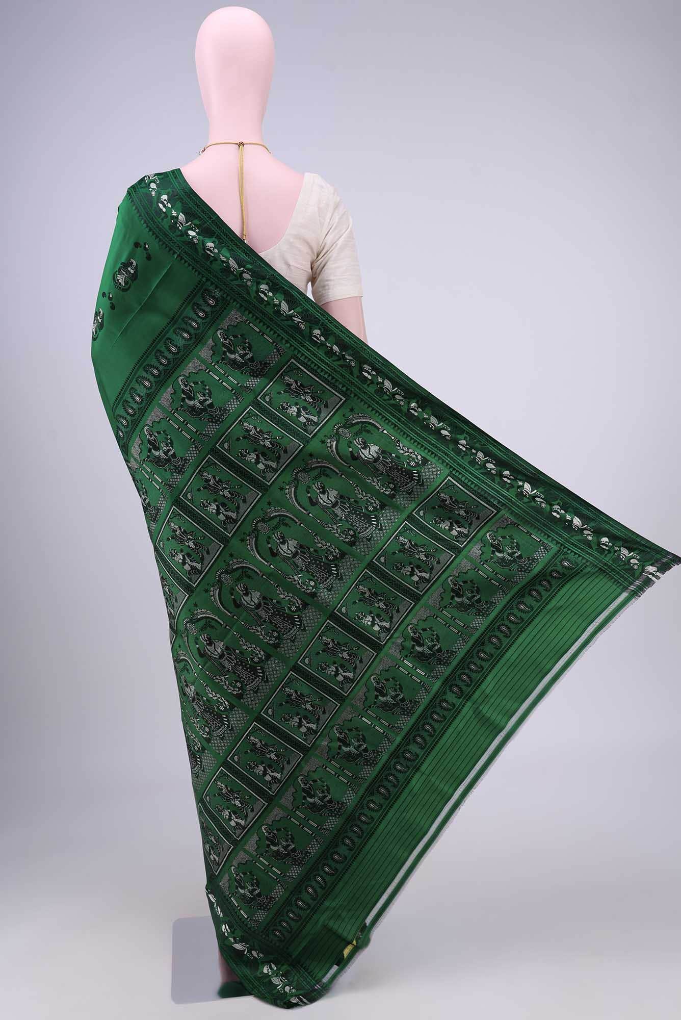 Blue with Green Dual Tone Baluchari Silk Saree