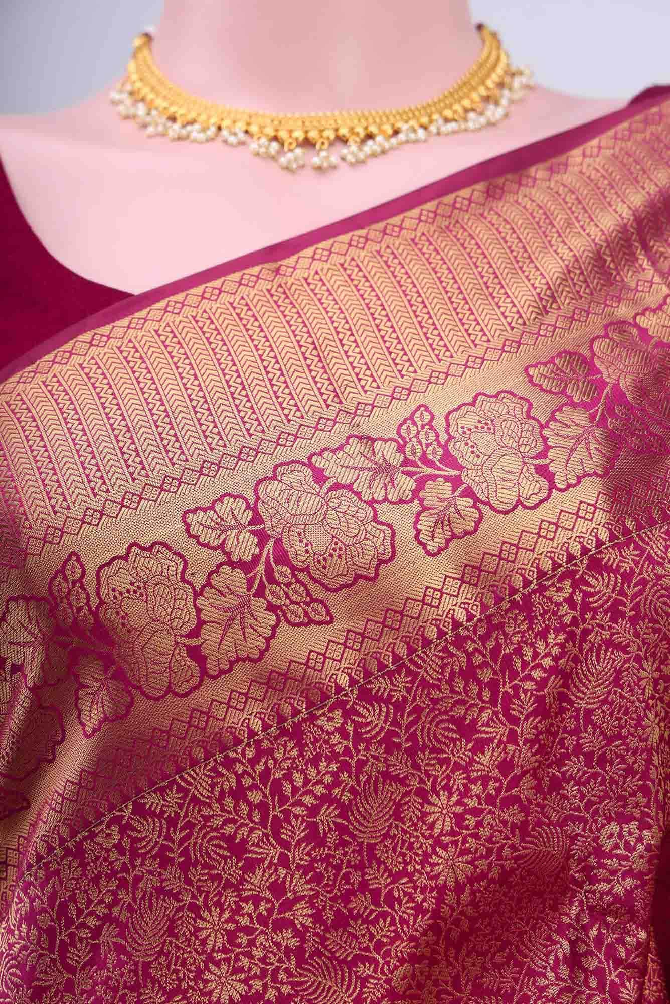 Magenta Bangalore Silk Saree