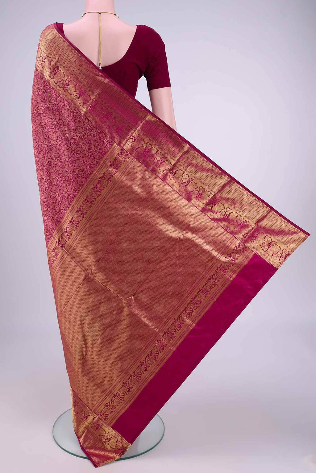 Magenta Bangalore Silk Saree