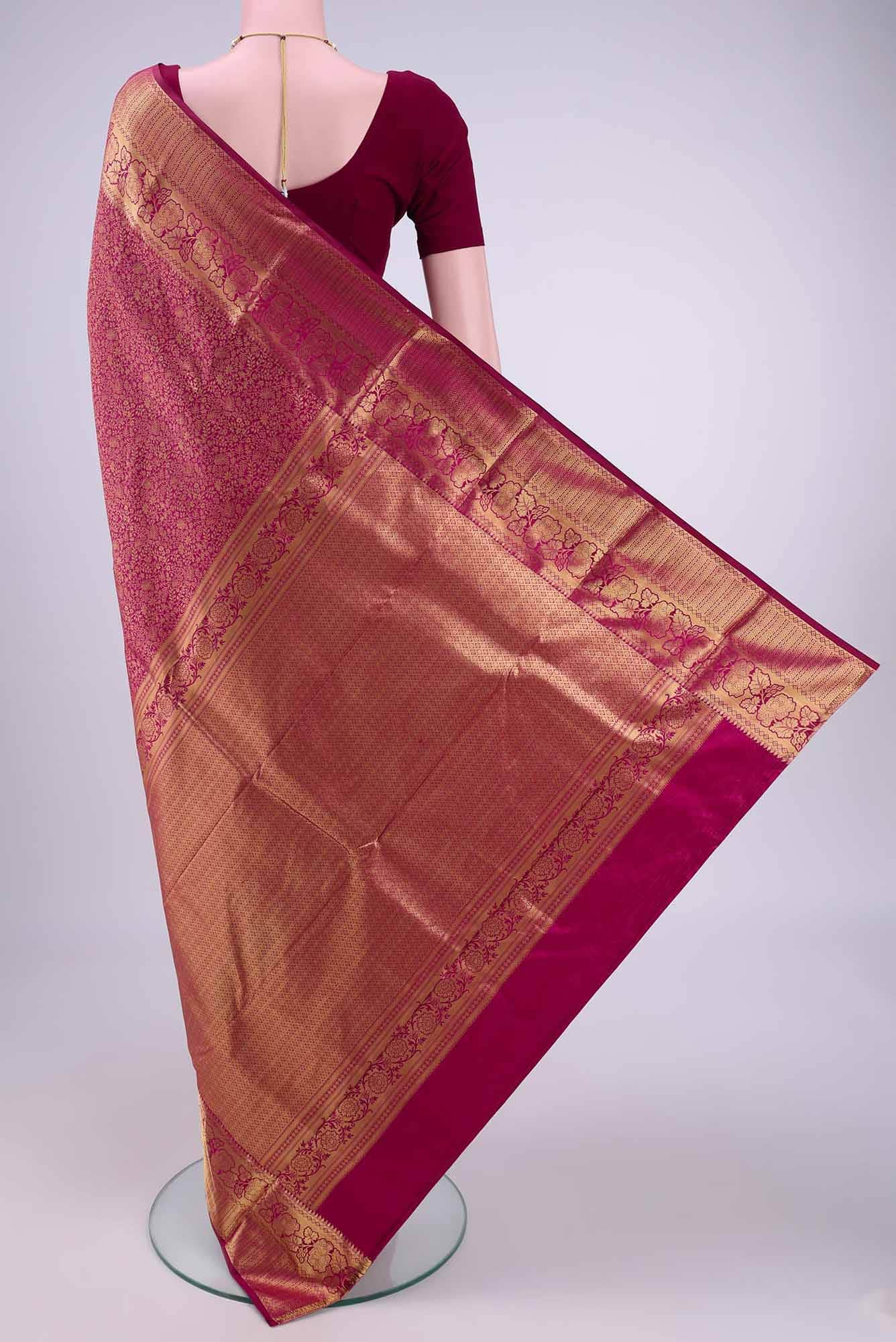 Magenta Bangalore Silk Saree