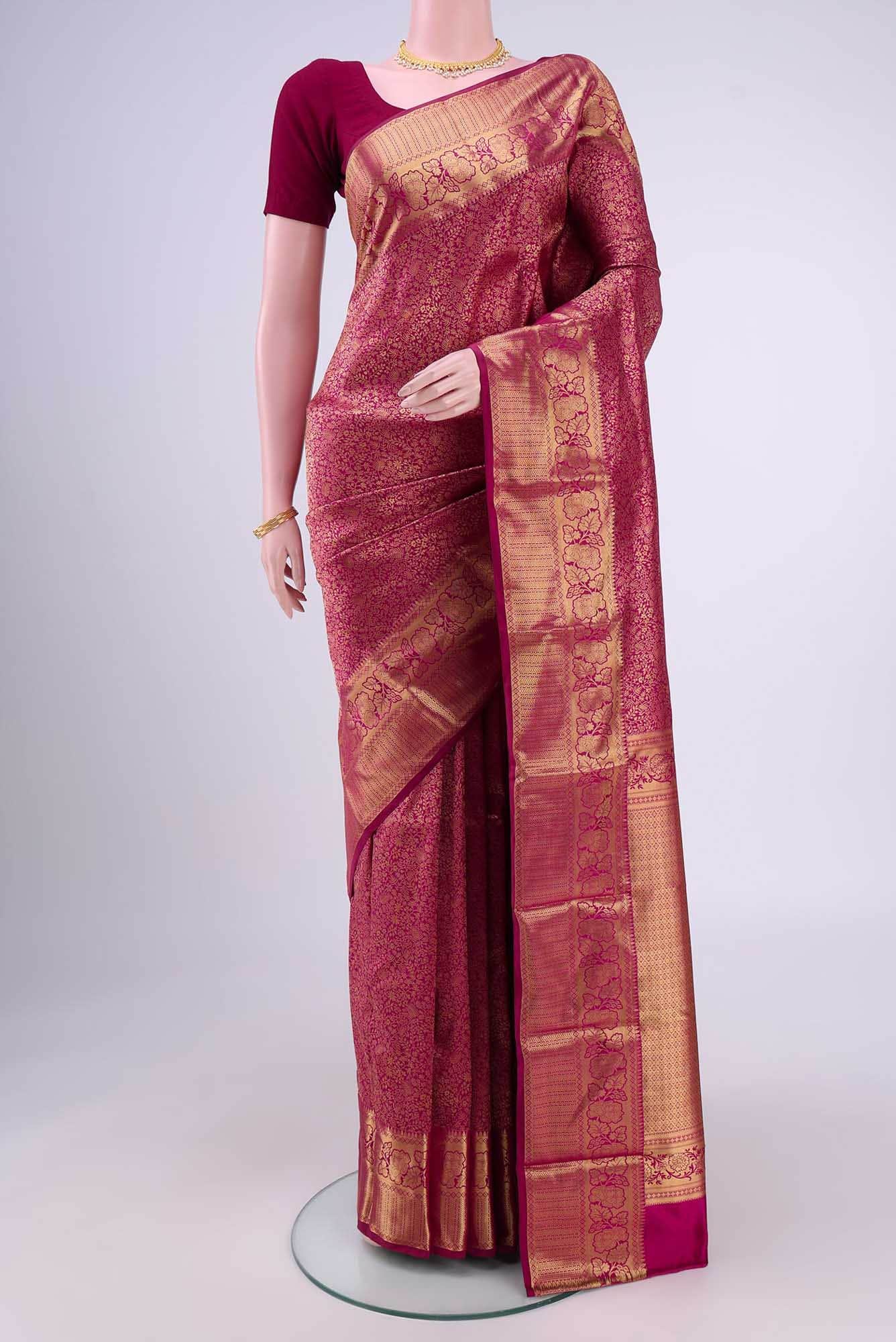 Magenta Bangalore Silk Saree