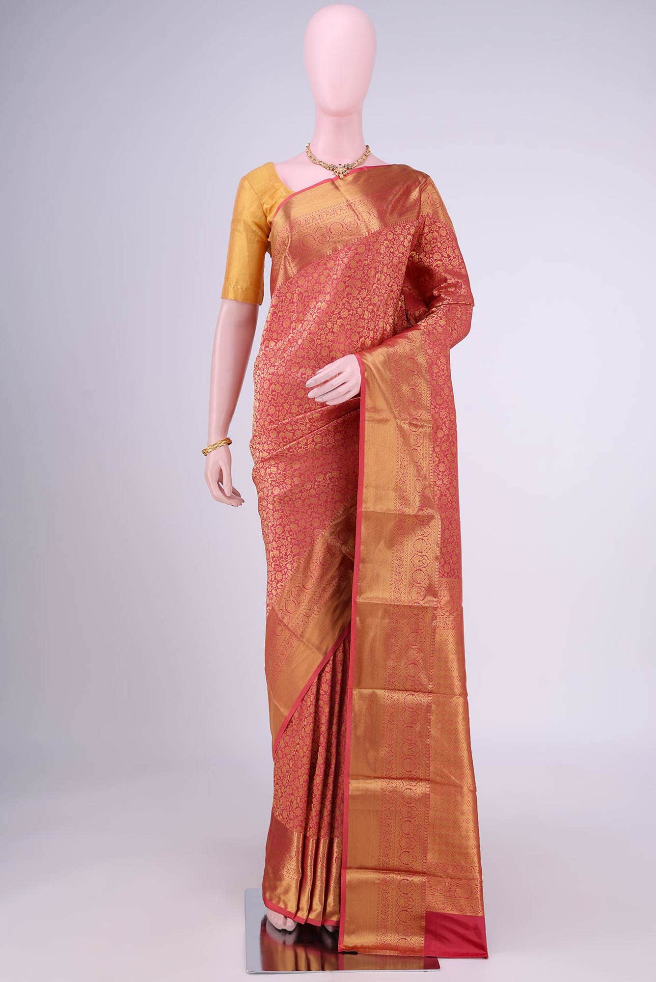Pink Bangalore Silk Saree