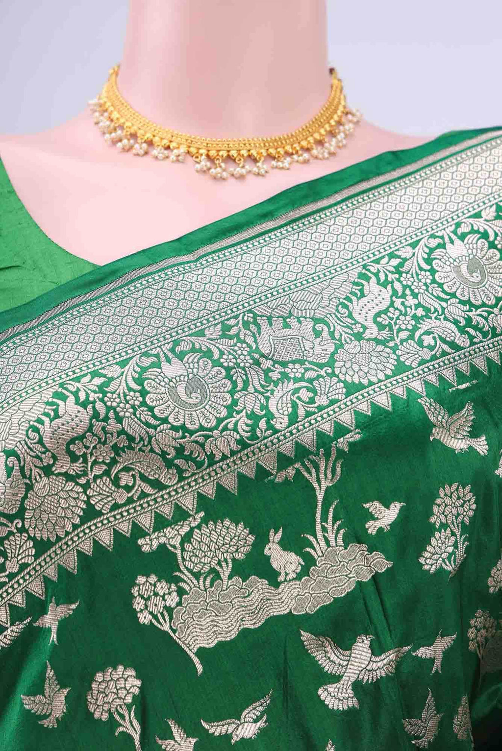 Green Banarasi Silk Saree
