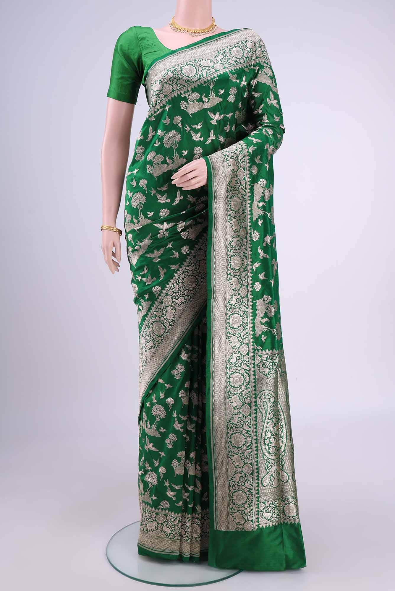 Green Banarasi Silk Saree