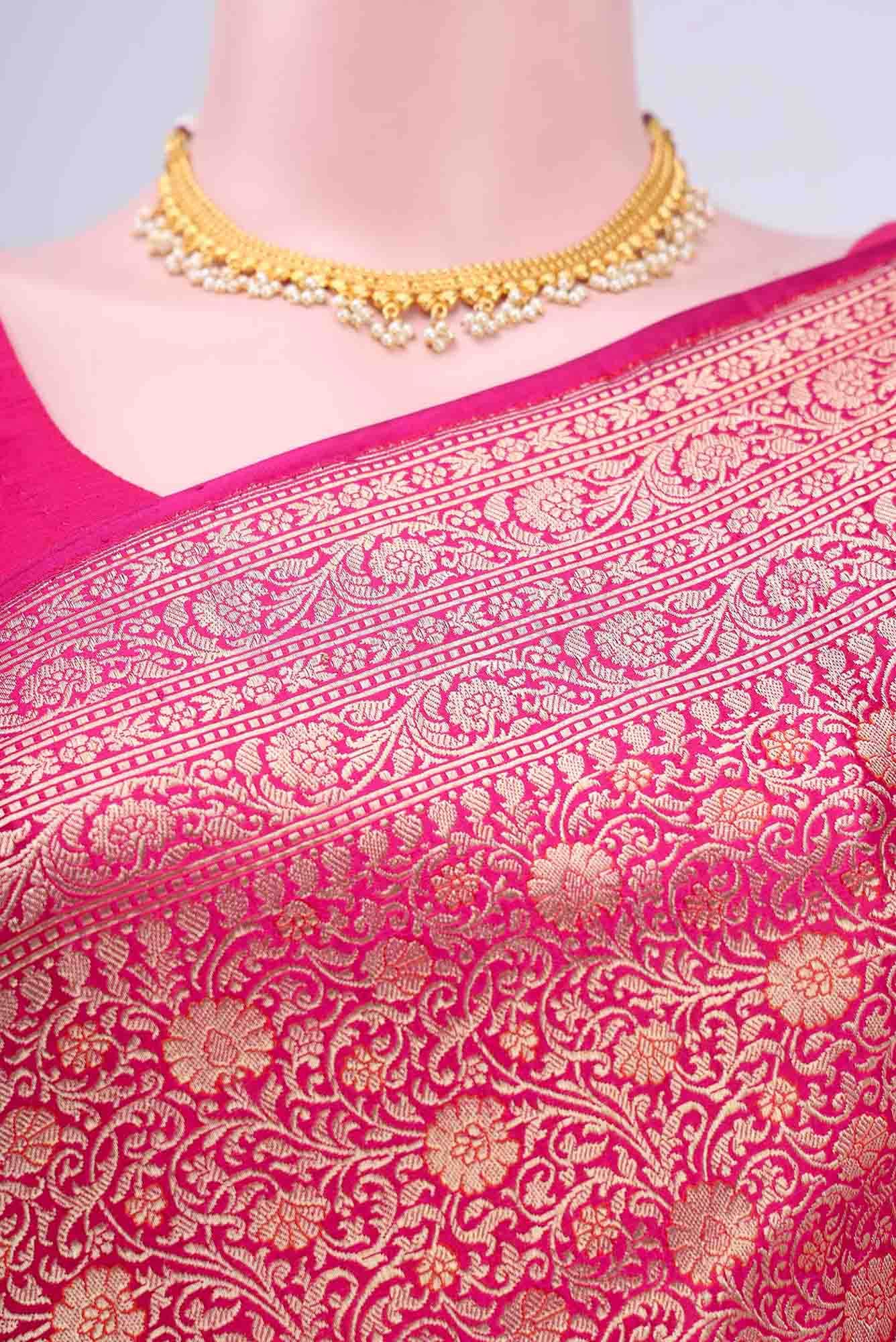 Pink Banarasi Silk Saree