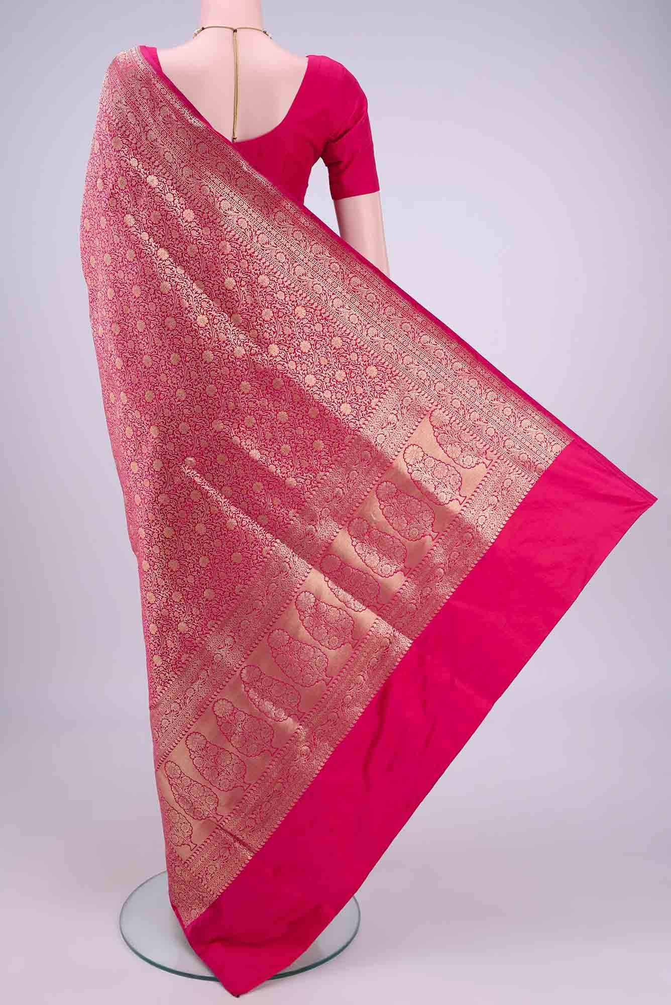 Pink Banarasi Silk Saree