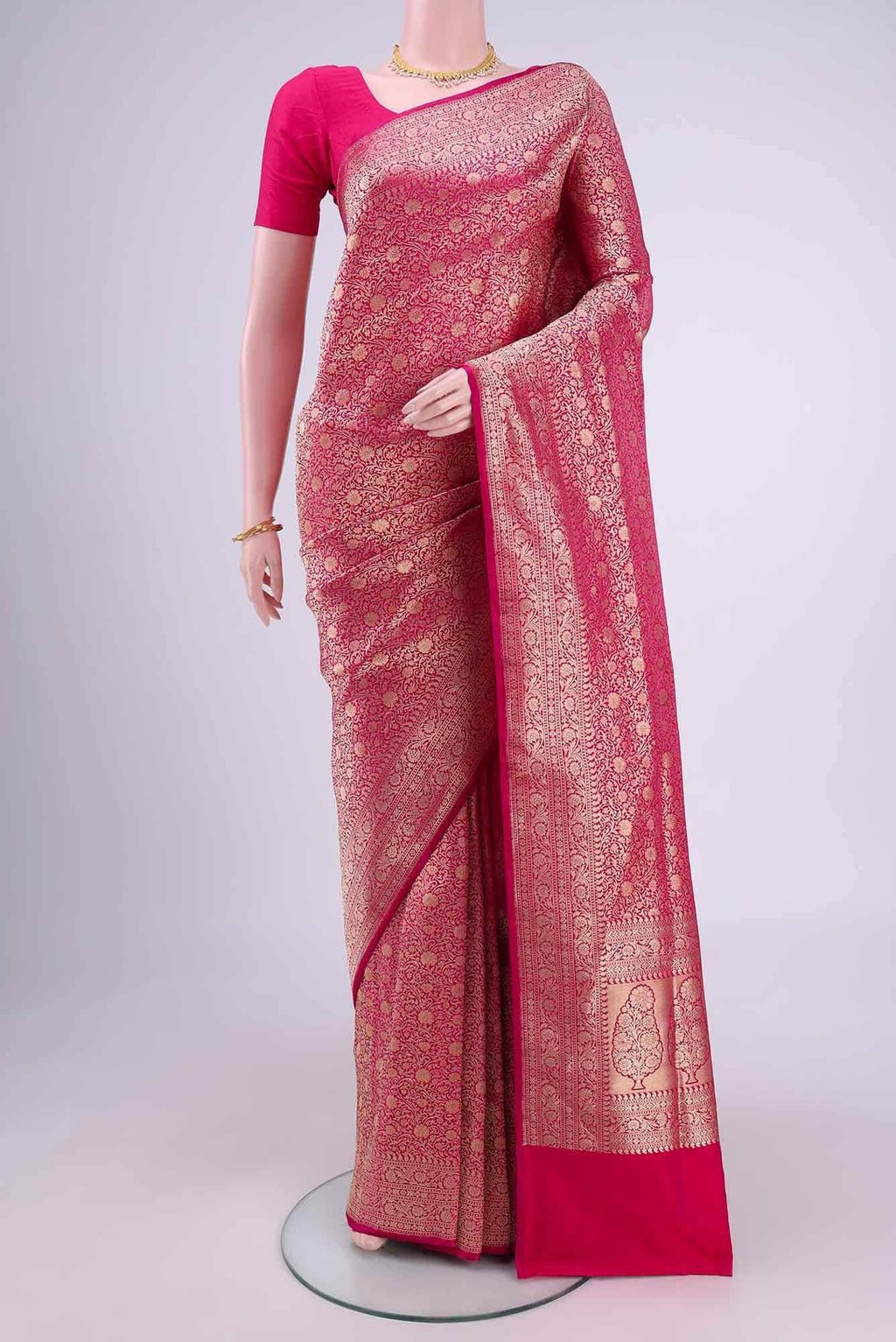 Pink Banarasi Silk Saree