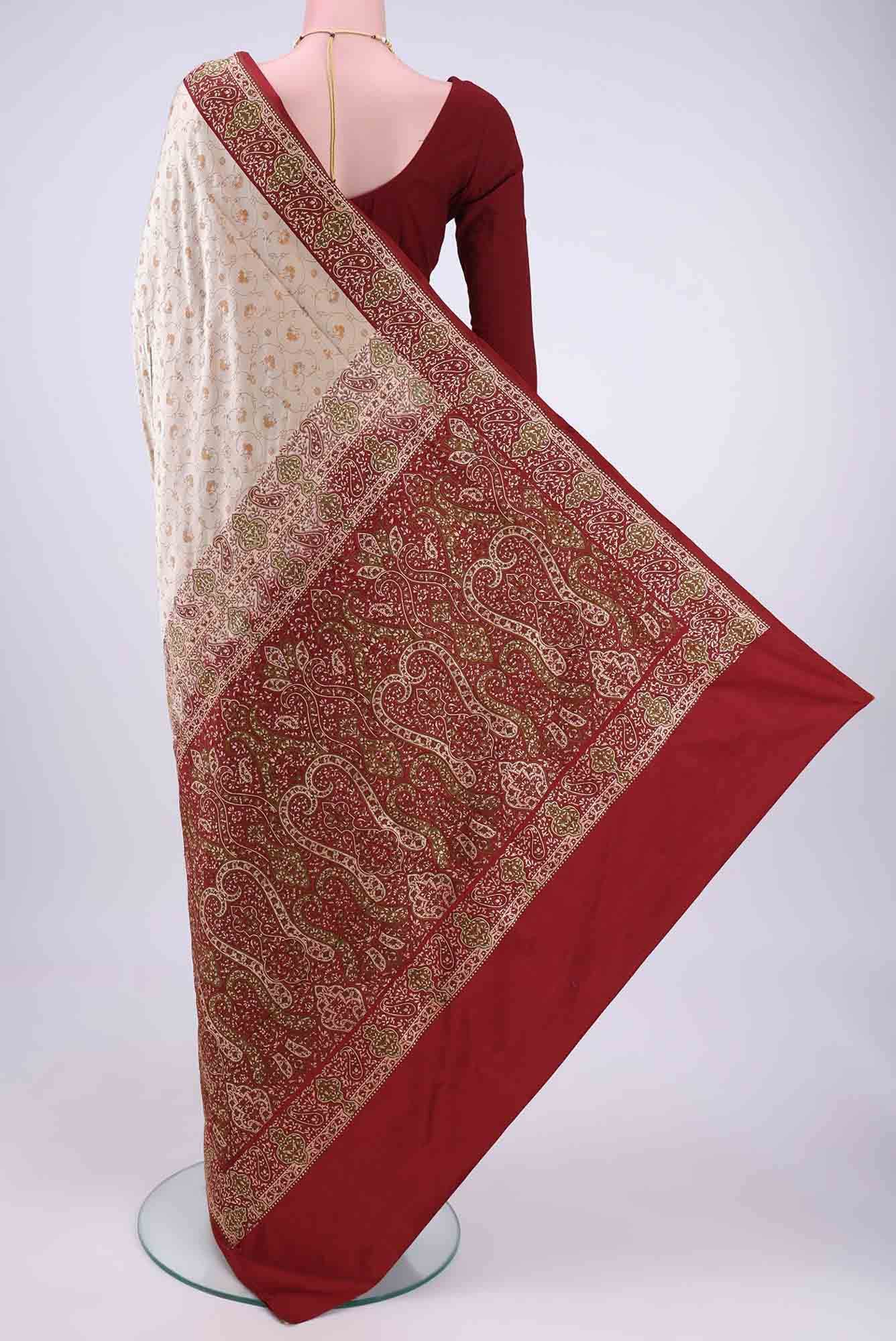 Beige Dual Tone Banarasi Silk Saree