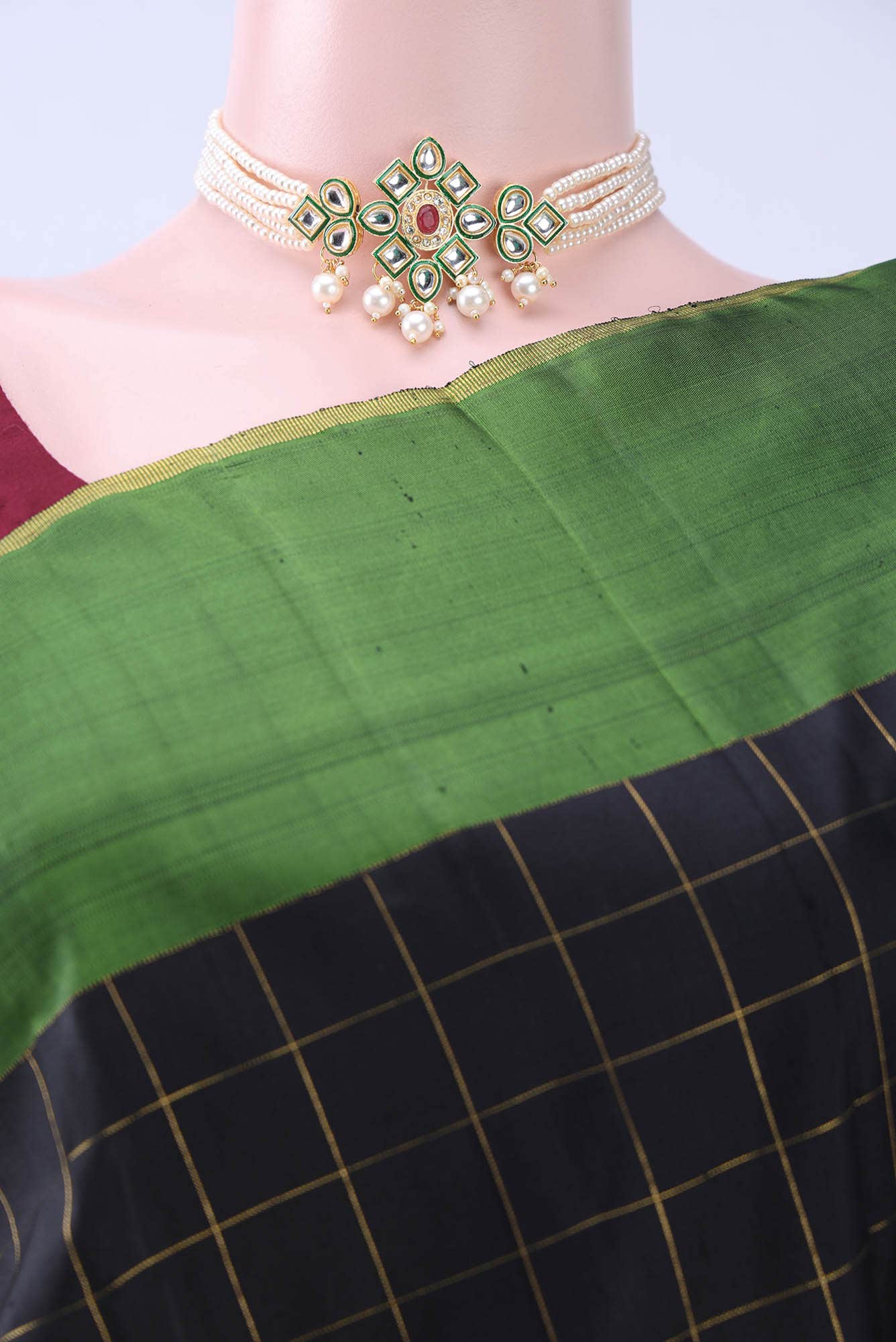 Black Kanchipuram Silk Saree