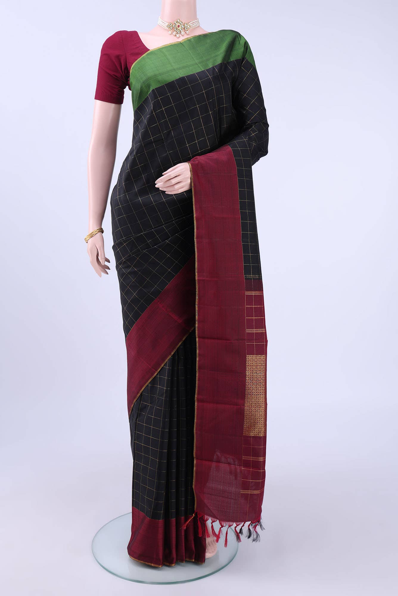 Black Kanchipuram Silk Saree
