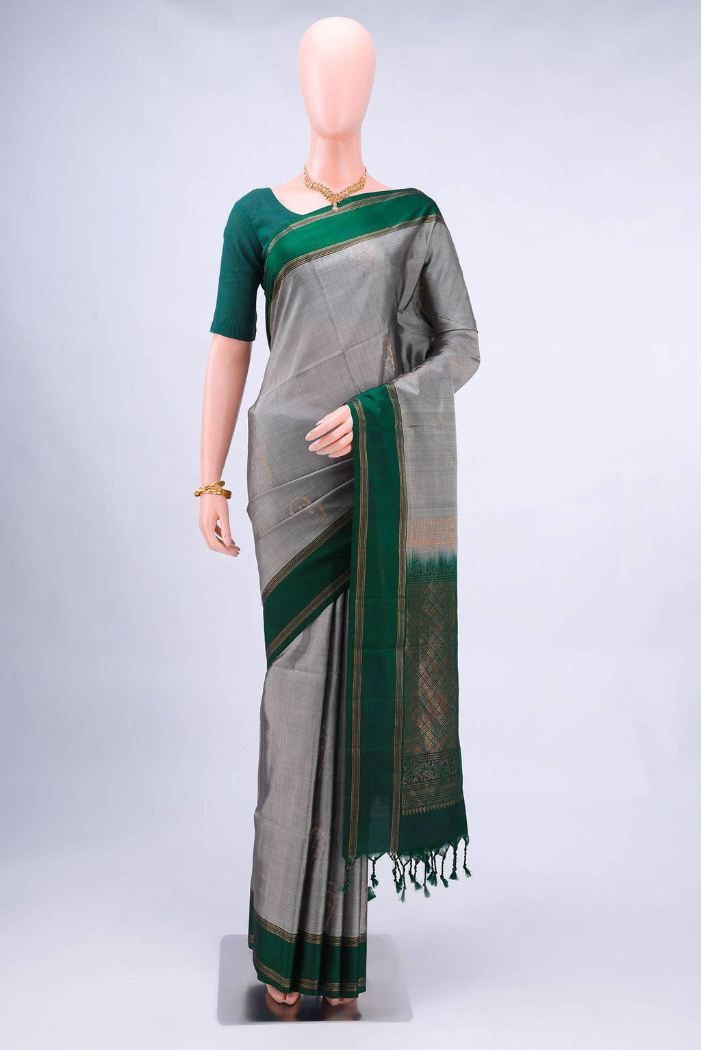 Grey Soft Silk Saree