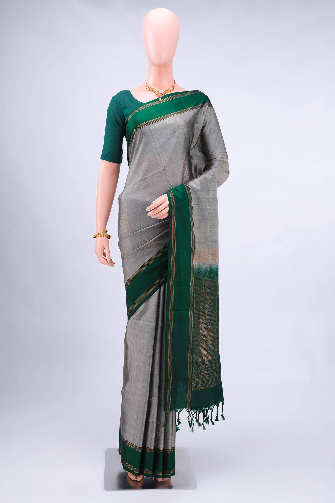Grey Soft Silk Saree