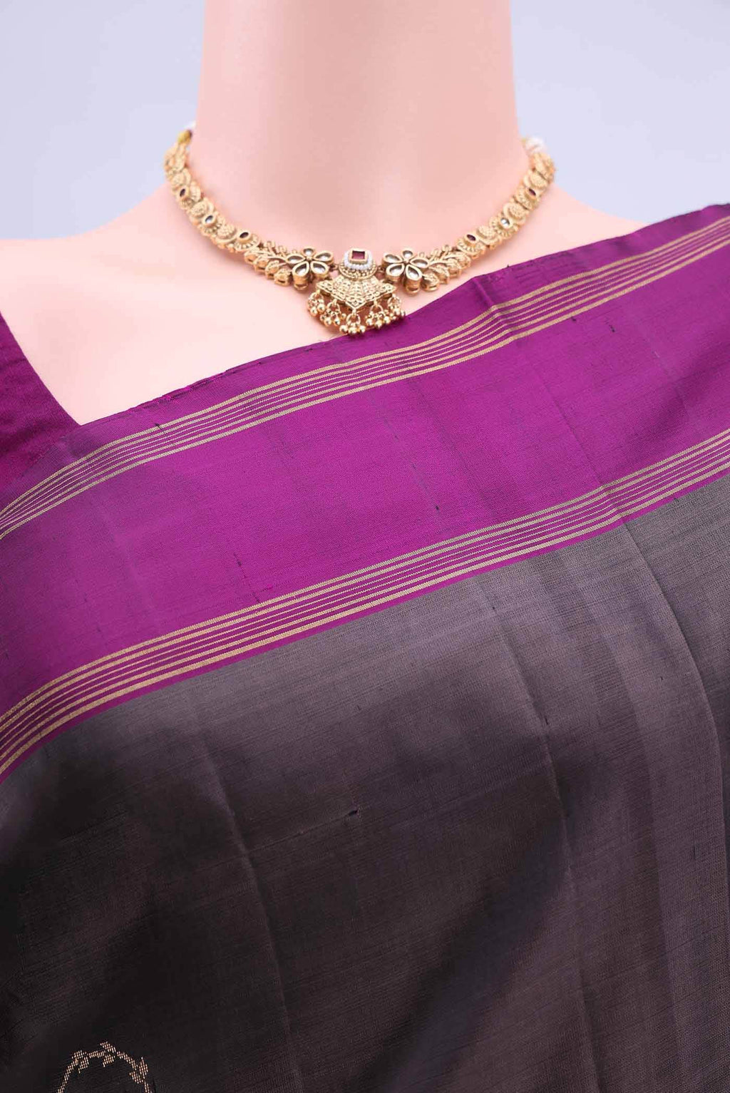 Davys Grey Soft Silk Saree