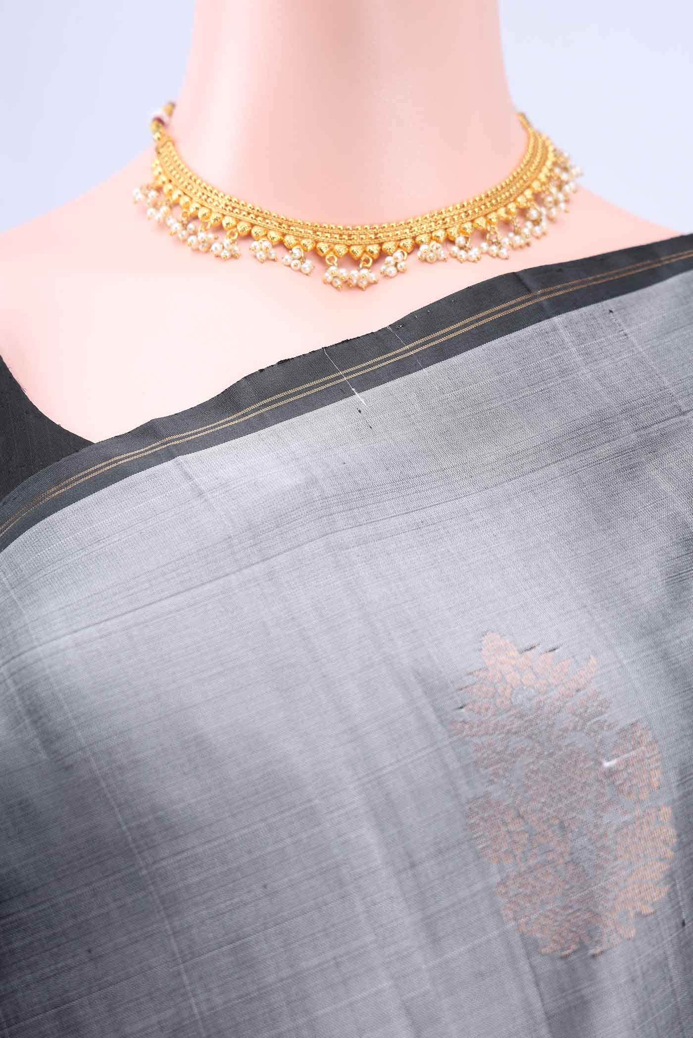 Grey Soft Silk Saree