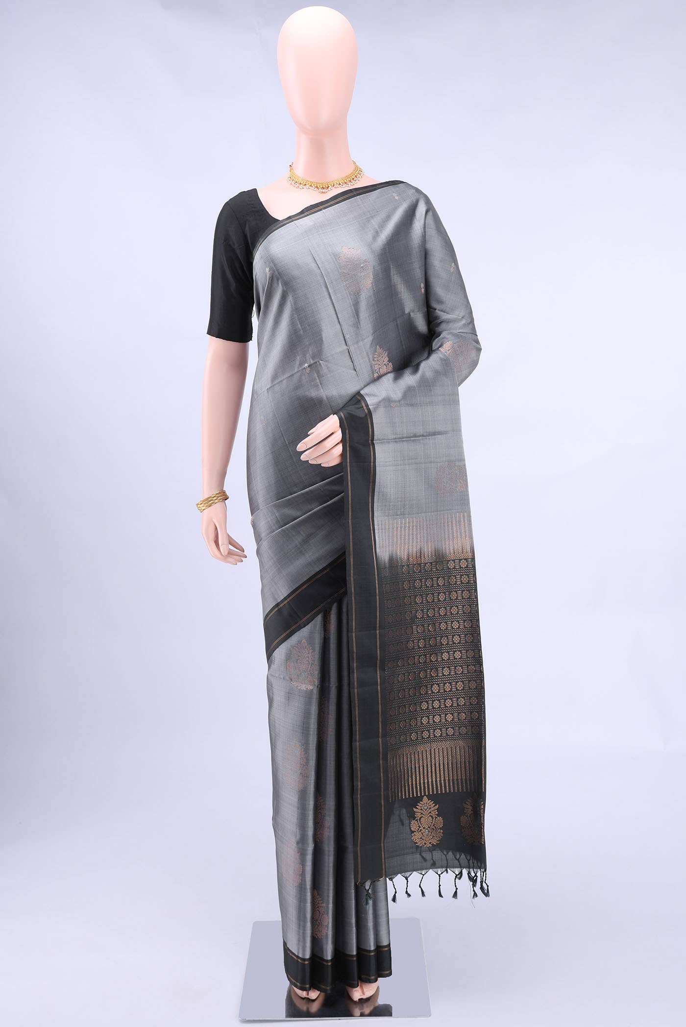 Grey Soft Silk Saree