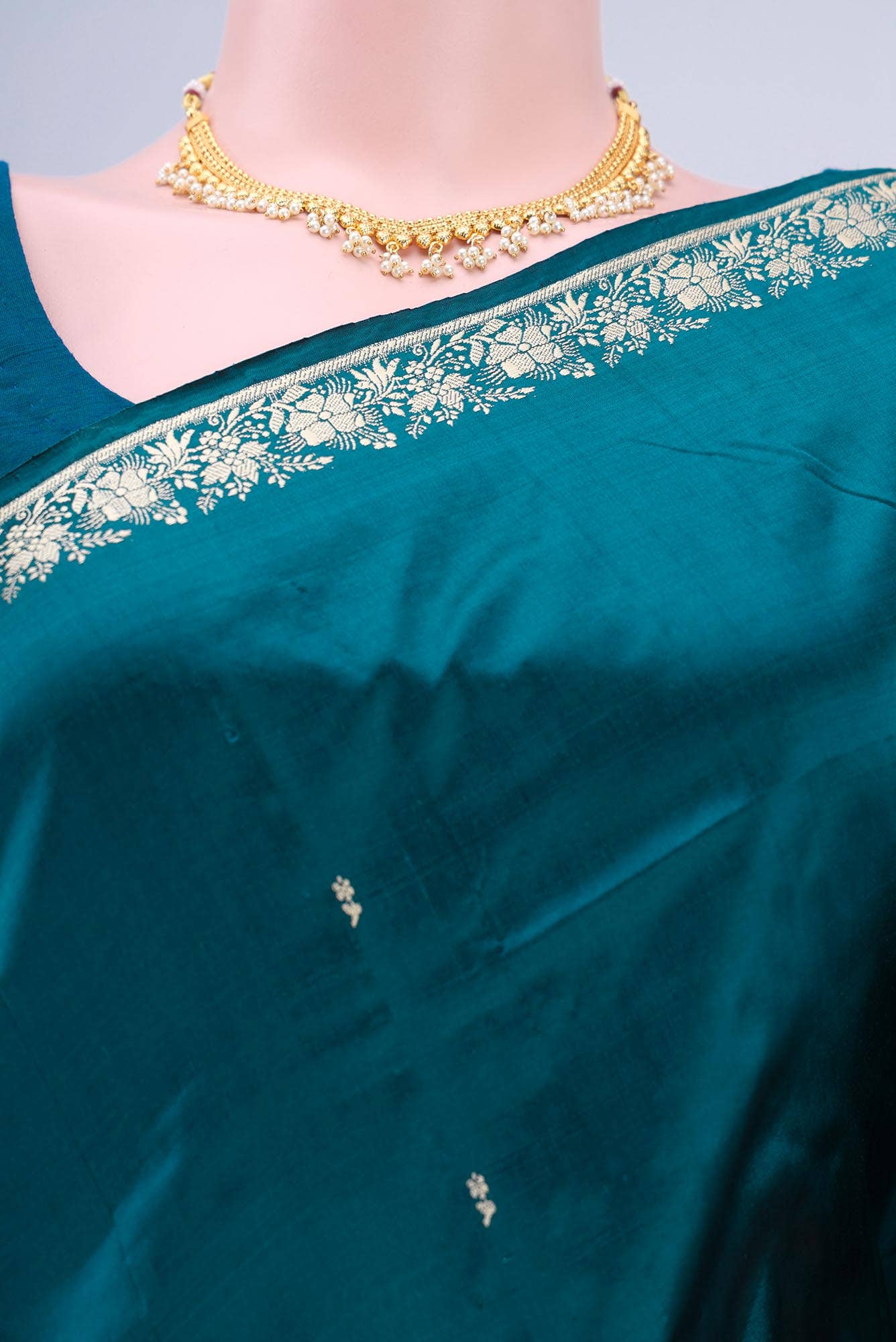 Blue Banarasi Katan Silk Saree