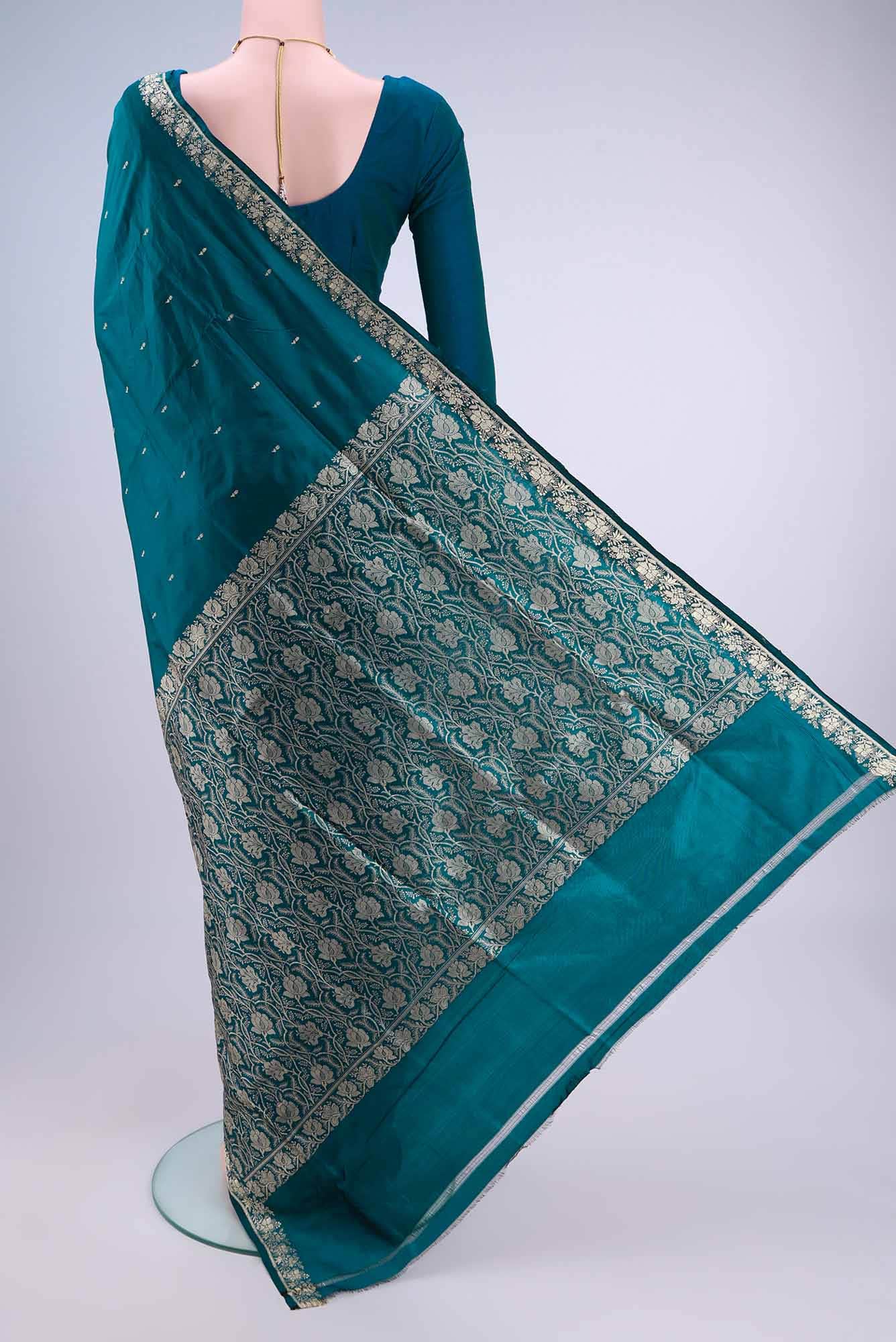 Blue Banarasi Katan Silk Saree