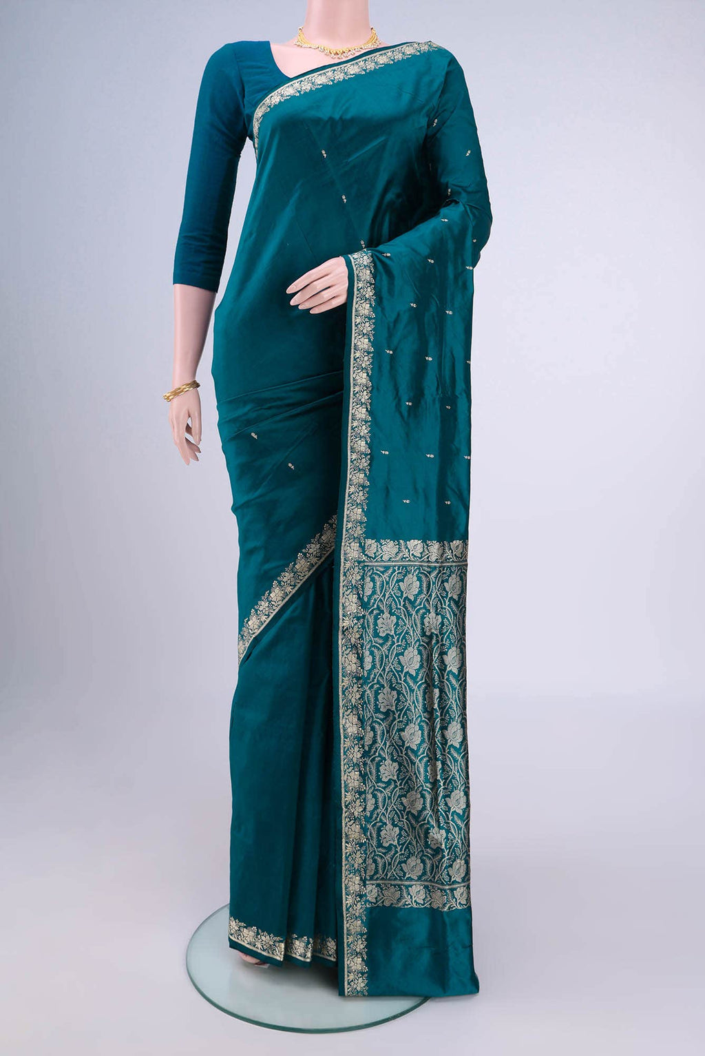 Blue Banarasi Katan Silk Saree