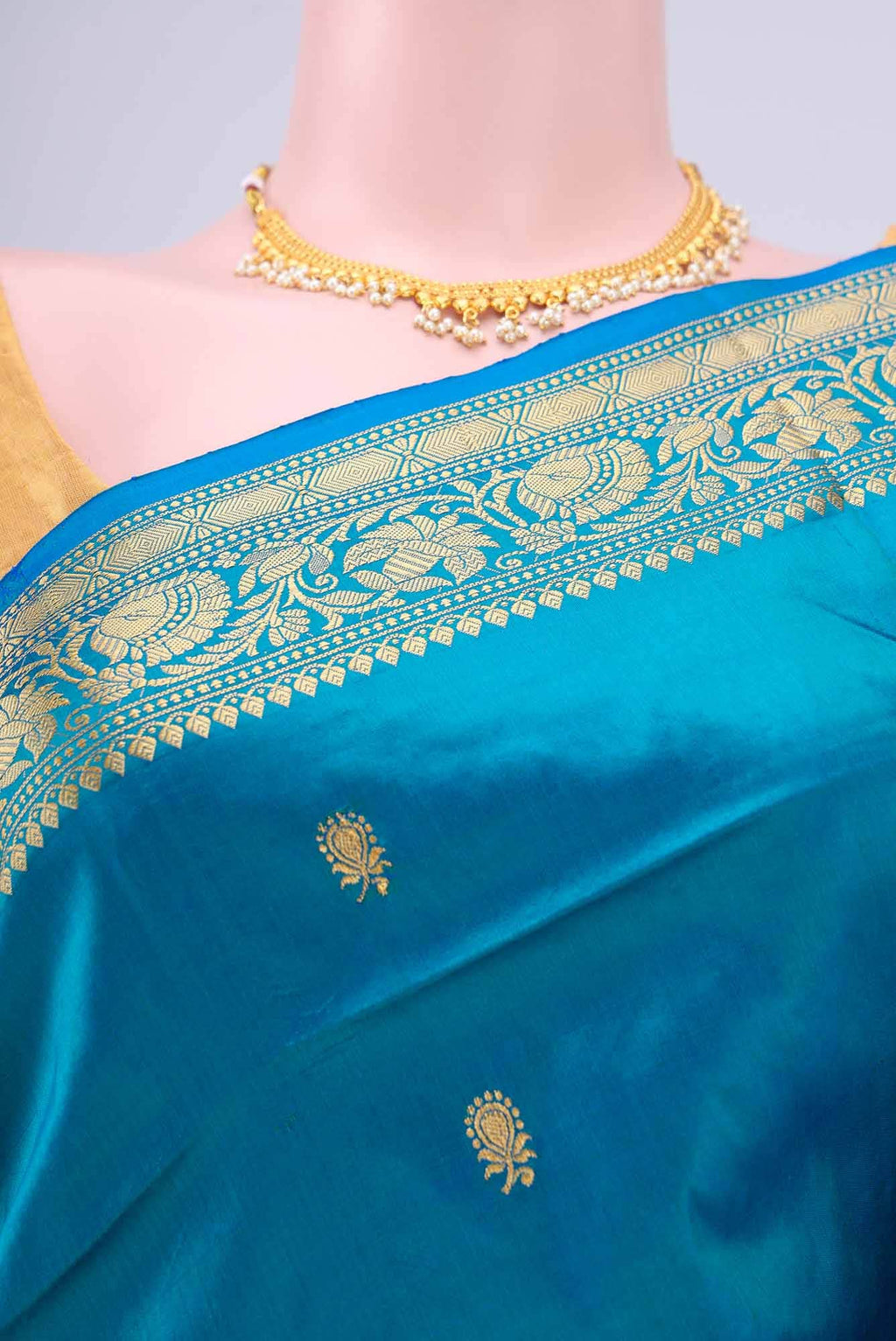 Blue Banarasi Katan Silk Saree