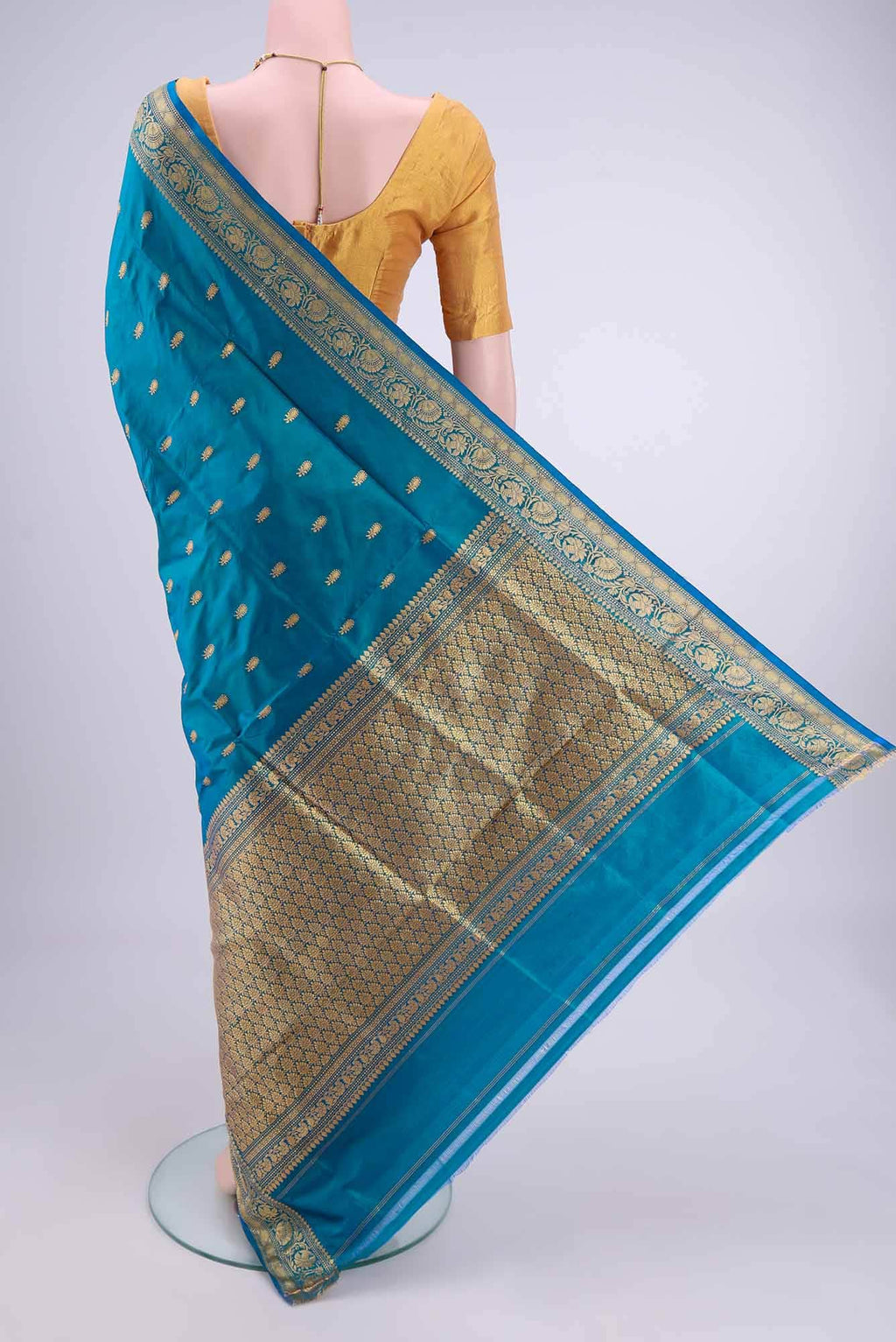 Blue Banarasi Katan Silk Saree