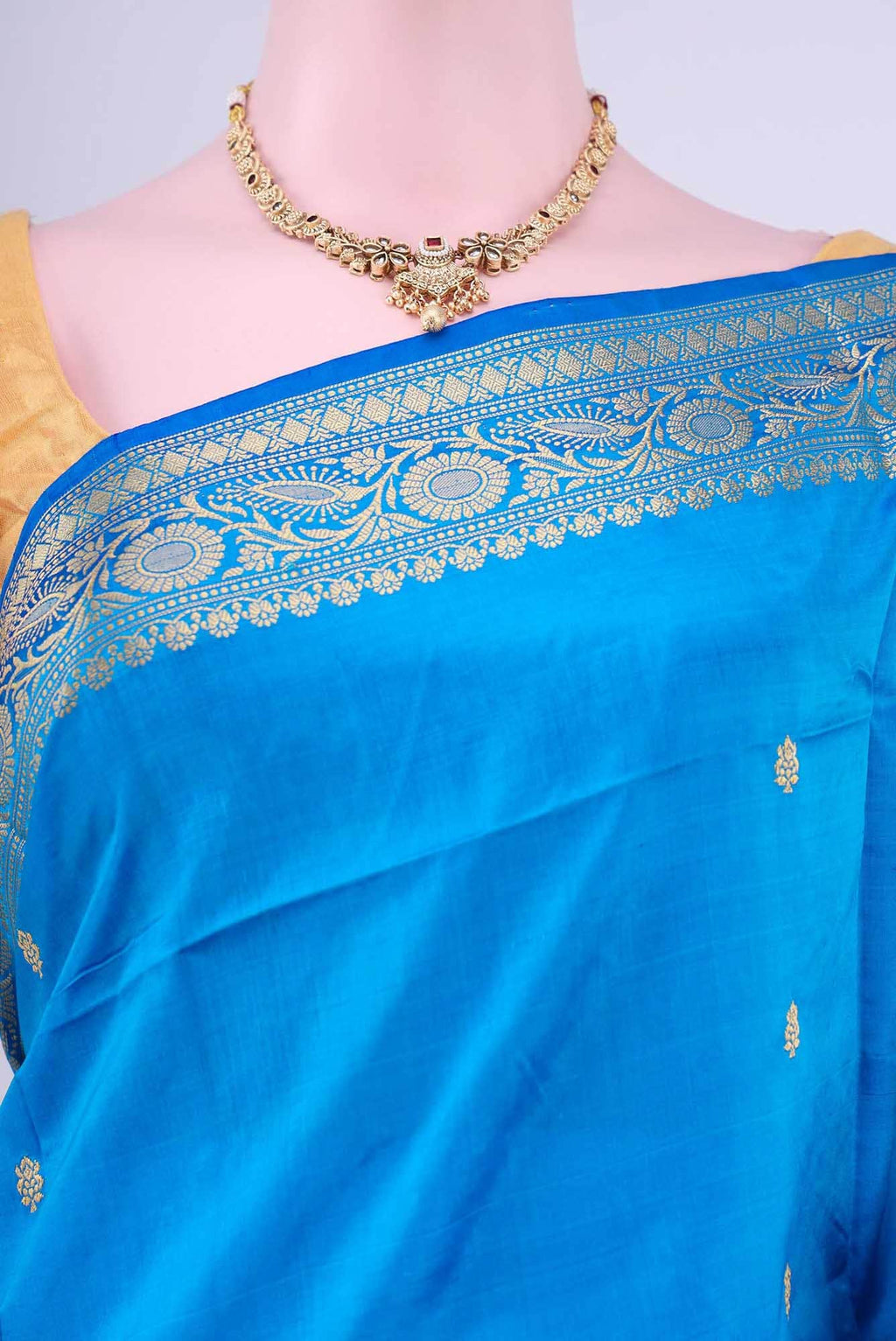Blue Dual Tone Banarasi Katan Silk Saree